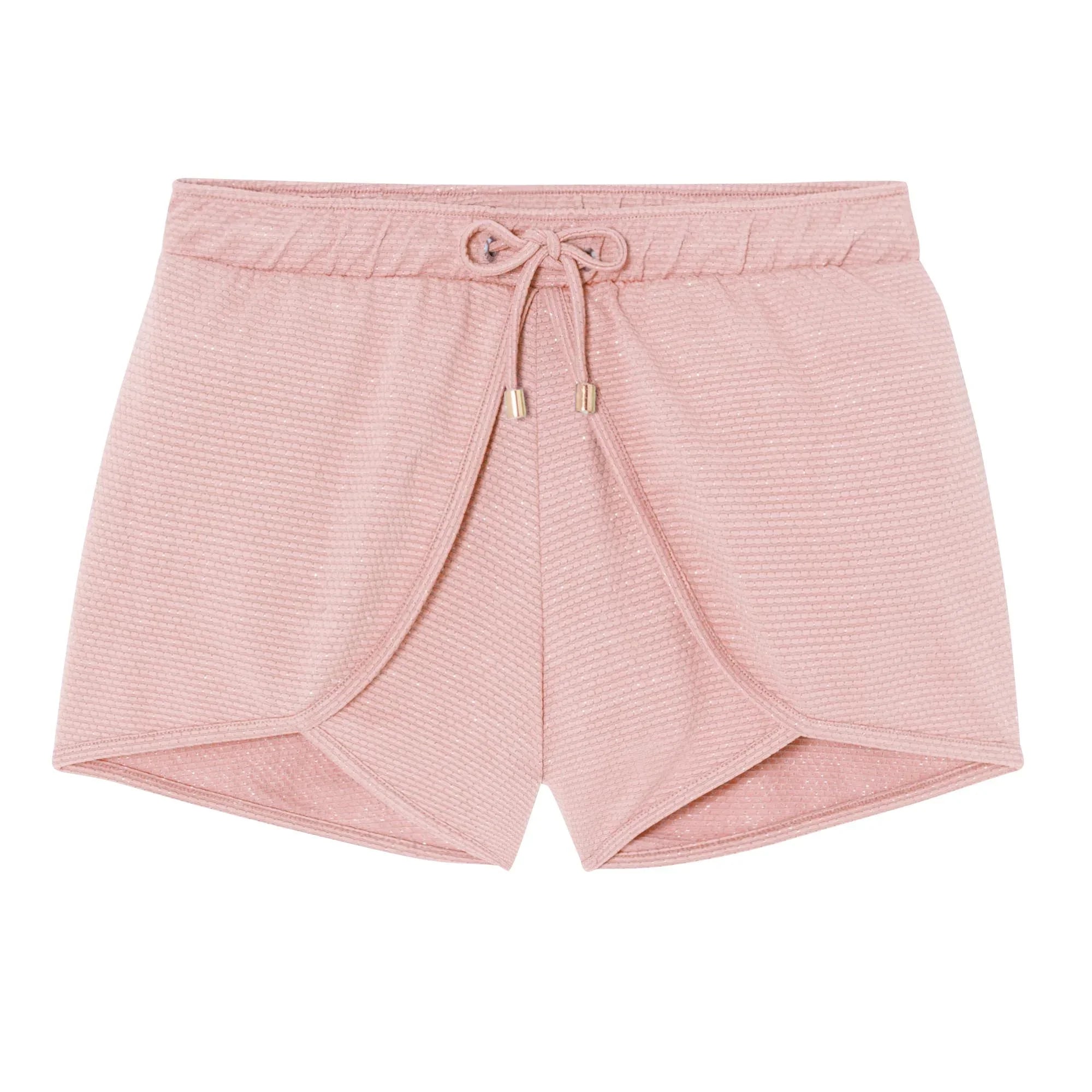 Short de bain fille, rose pâle/or | SHORT BAHAMAS - Lison Paris