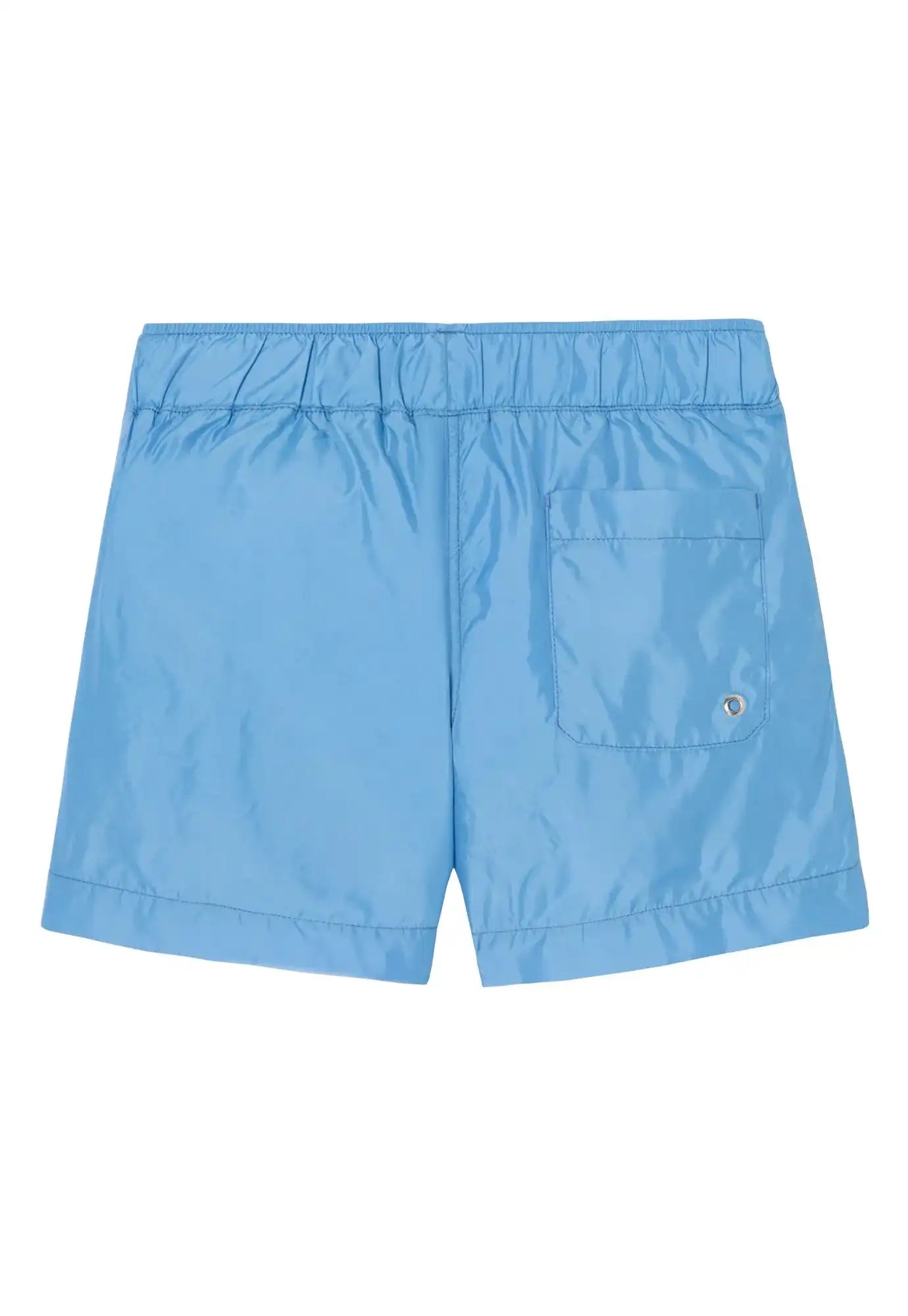 Light blue boys' swim shorts with back pocket, Lison Paris beachwear