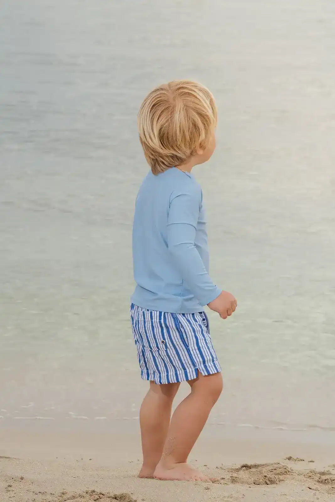 Boys' swim trunks, blue striped | MILOS