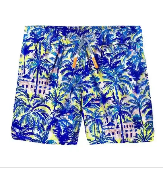 Short de bain garçon, imprimé bleu | JUNGLE