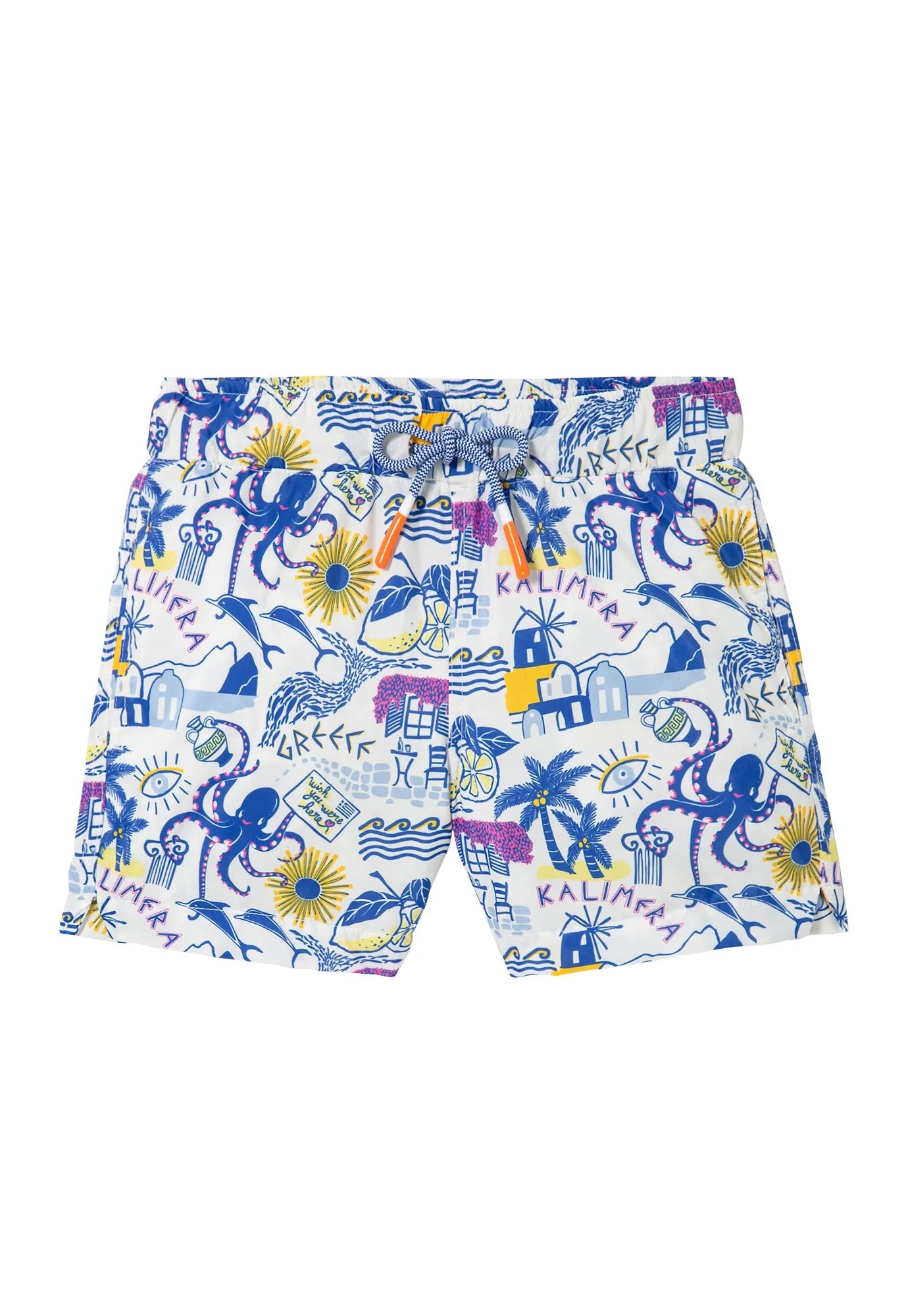 Short de bain garçon, imprimé grec | PAROS - Lison Paris