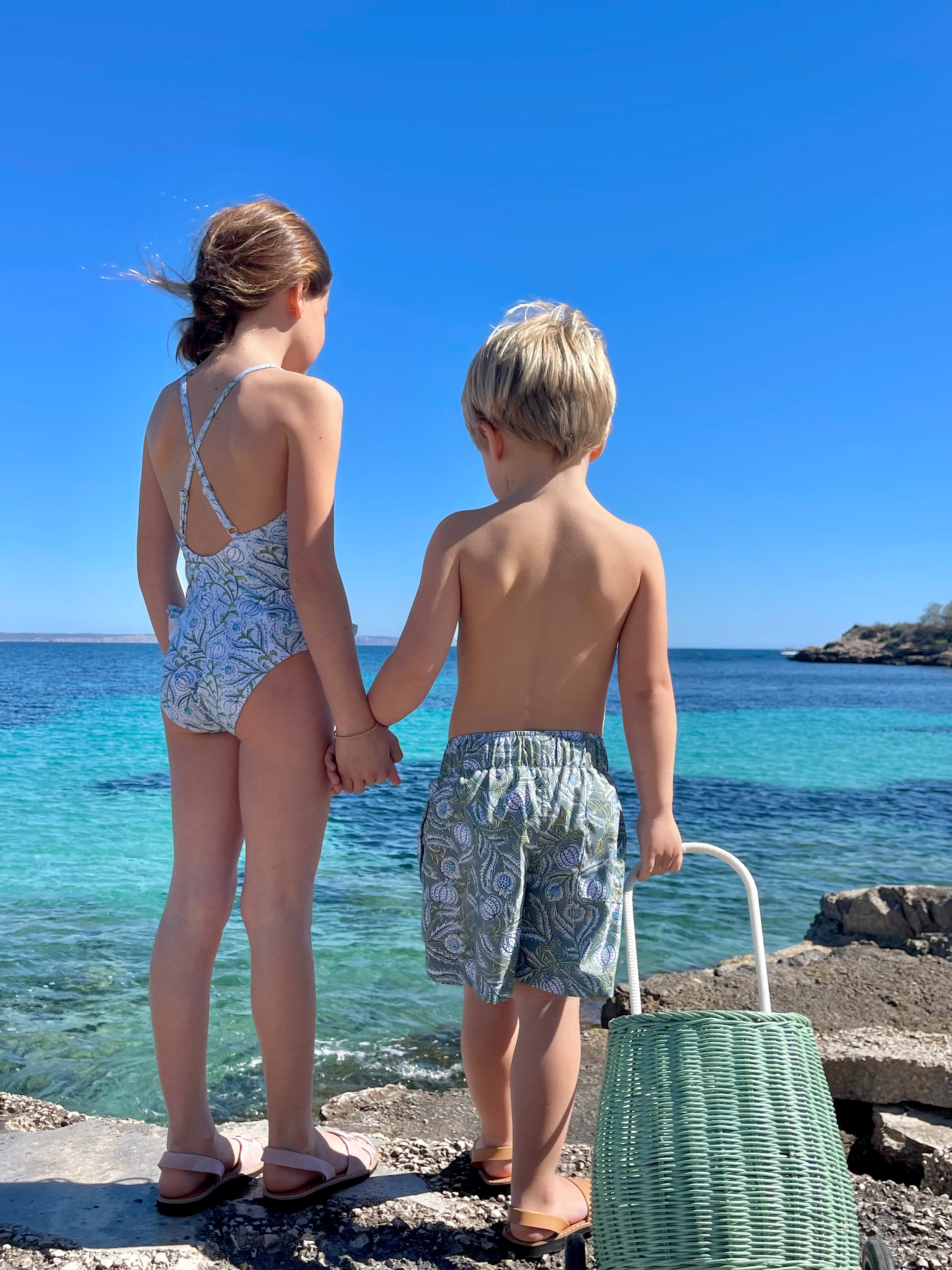 Short de bain garçon, imprimé kaki | POPPY SHORT - Lison Paris