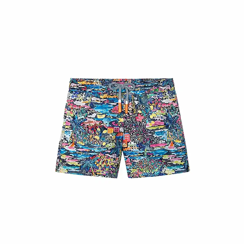 Boys' swimming trunks, marine blue print | GIGI