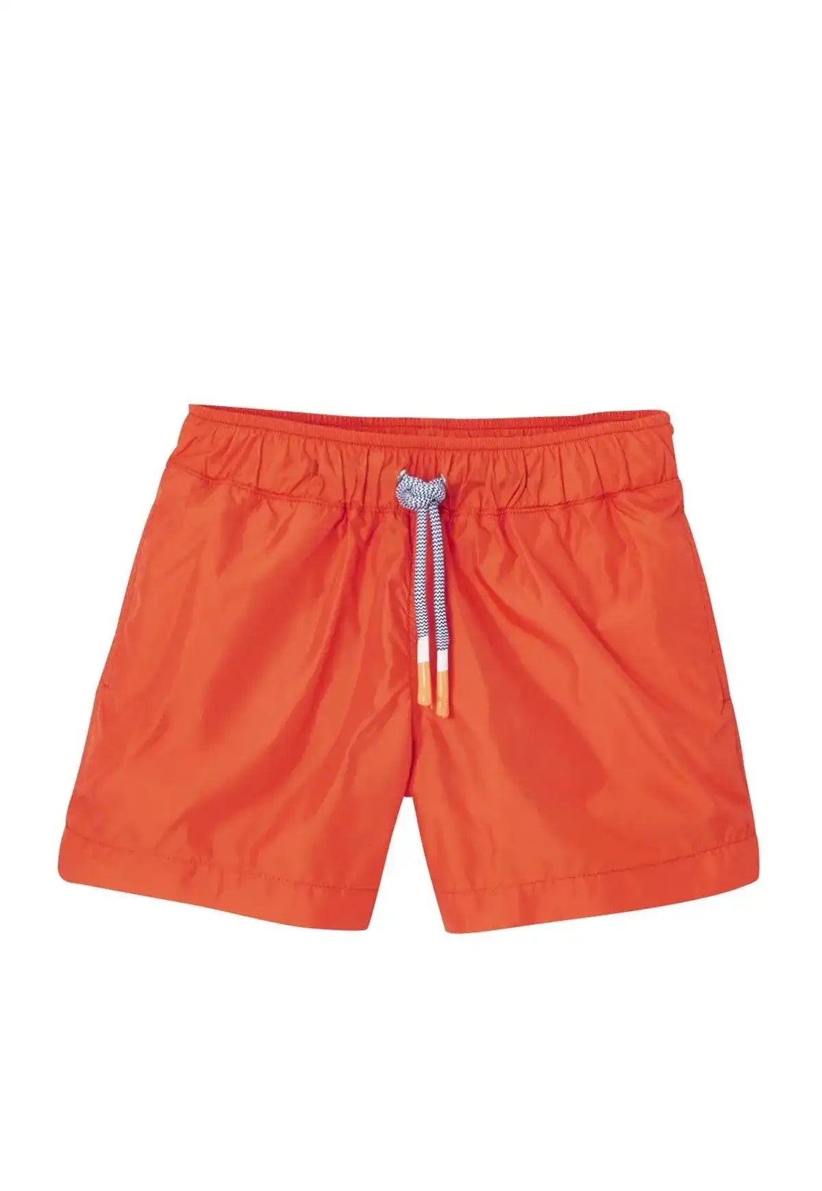 Lison Paris orange boys' swim shorts with drawstring, UV protection beachwear