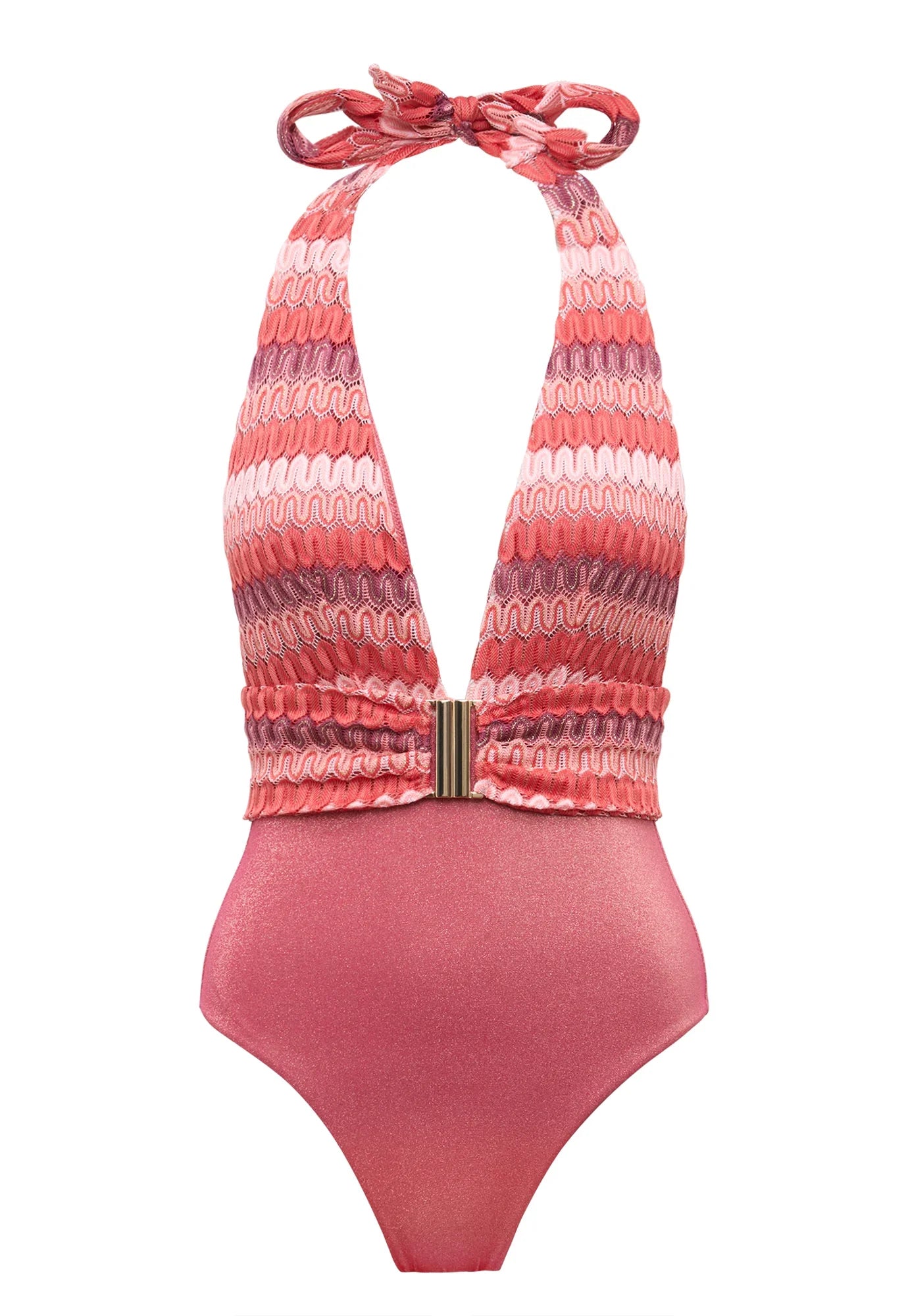 Maillot de bain une pièce femme, crochet corail | SUNSET 1P