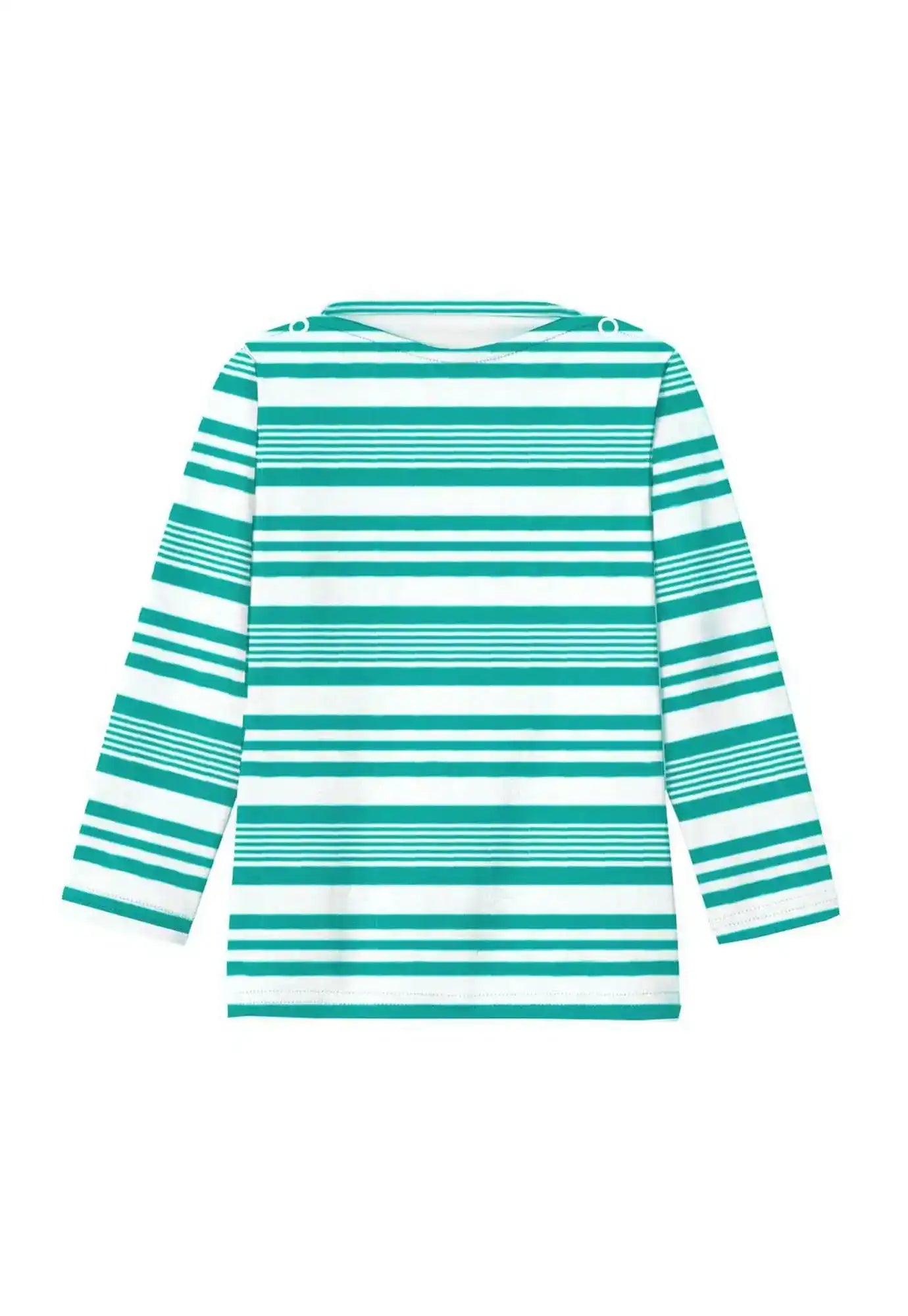 Boys' anti-UV T-shirt, green striped | MALO T-SHIRT