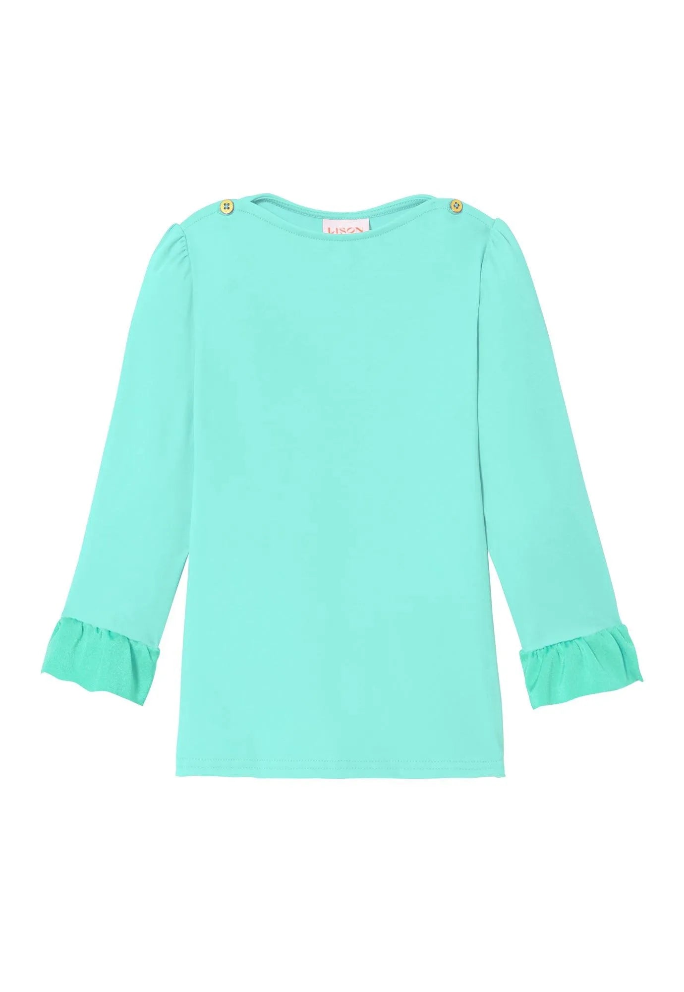 Tee-shirt anti UV fille, UPF 50+, aqua| BORA BORA T-SHIRT - Lison Paris