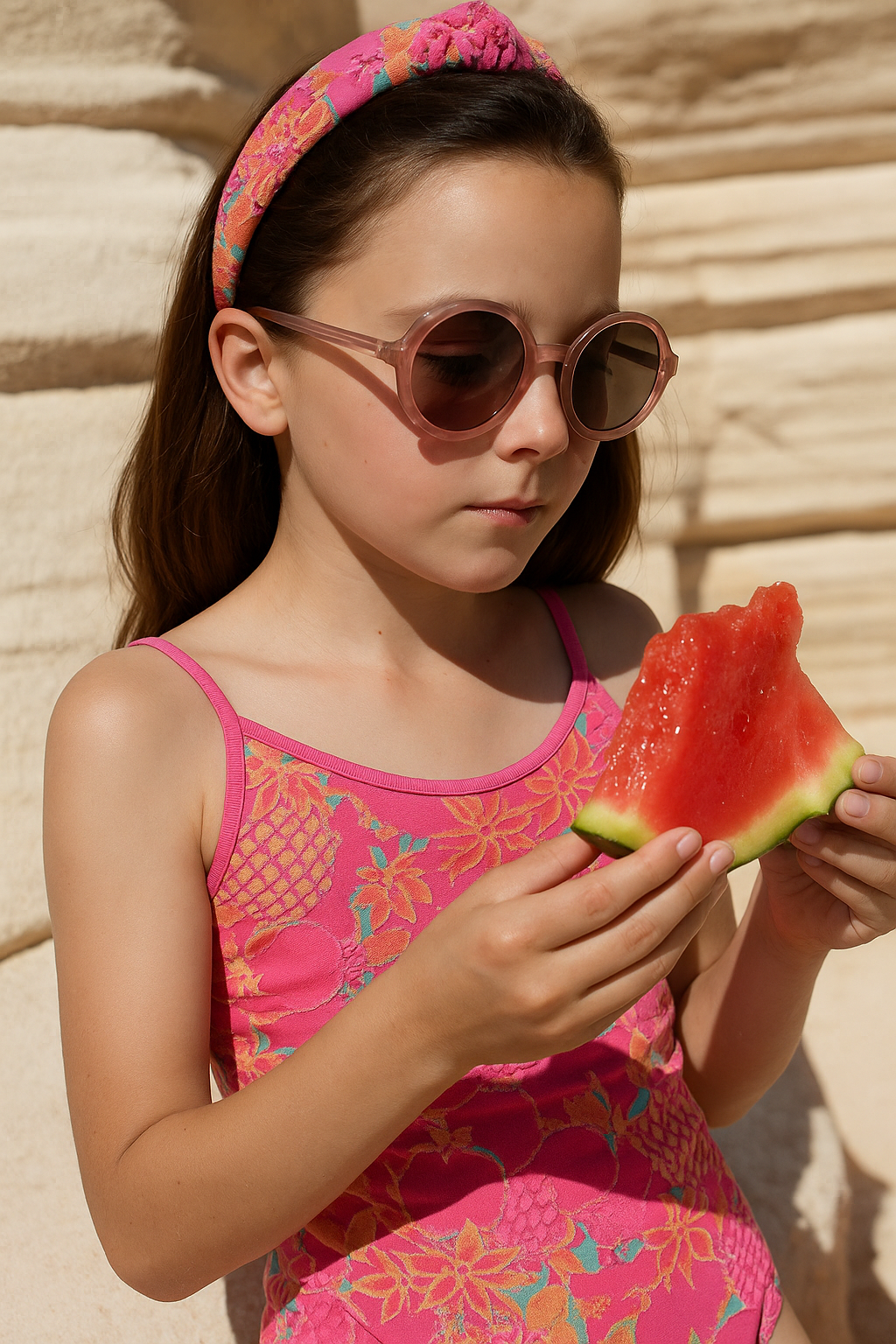 Girls' one-piece swimsuit, pink | TUTTI FRUTTI 1P