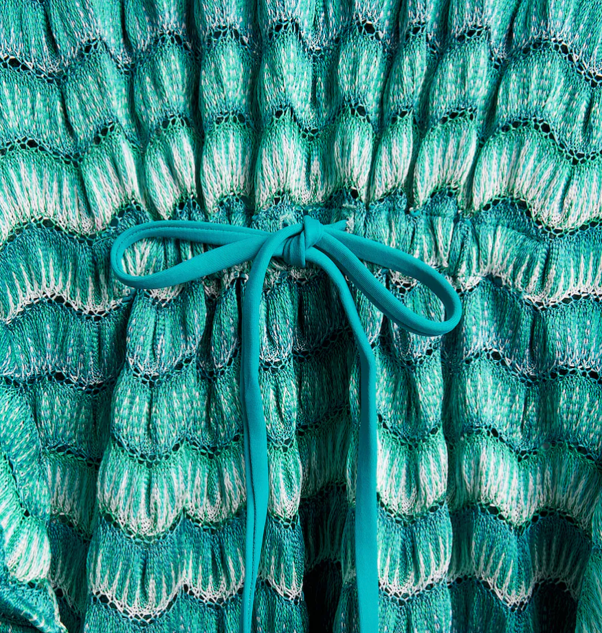 Girl's crochet caftan, emerald | POSITANO CAFTAN