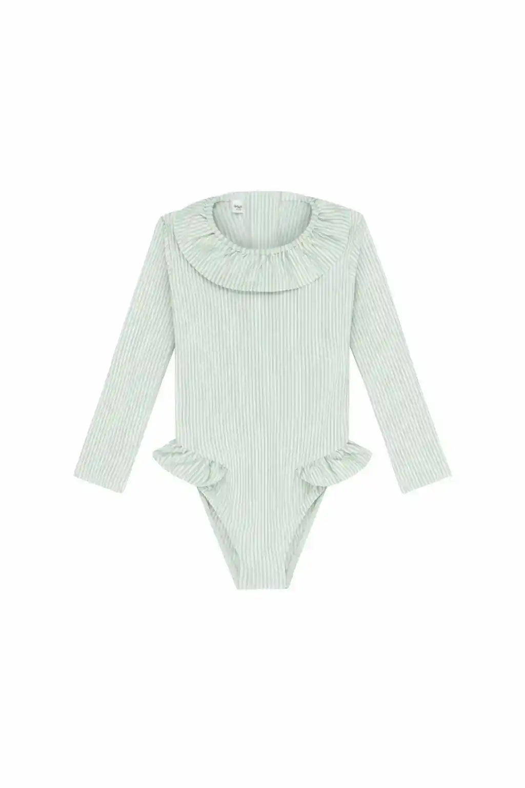 Maillot de bain manches longues fille rayé vert | CANDY BEBE