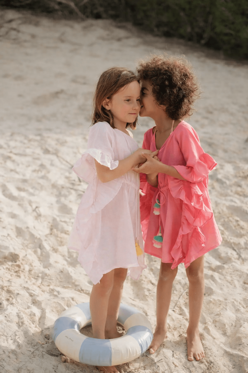 Mädchenkaftan mit Pompons, Rosa | LEA