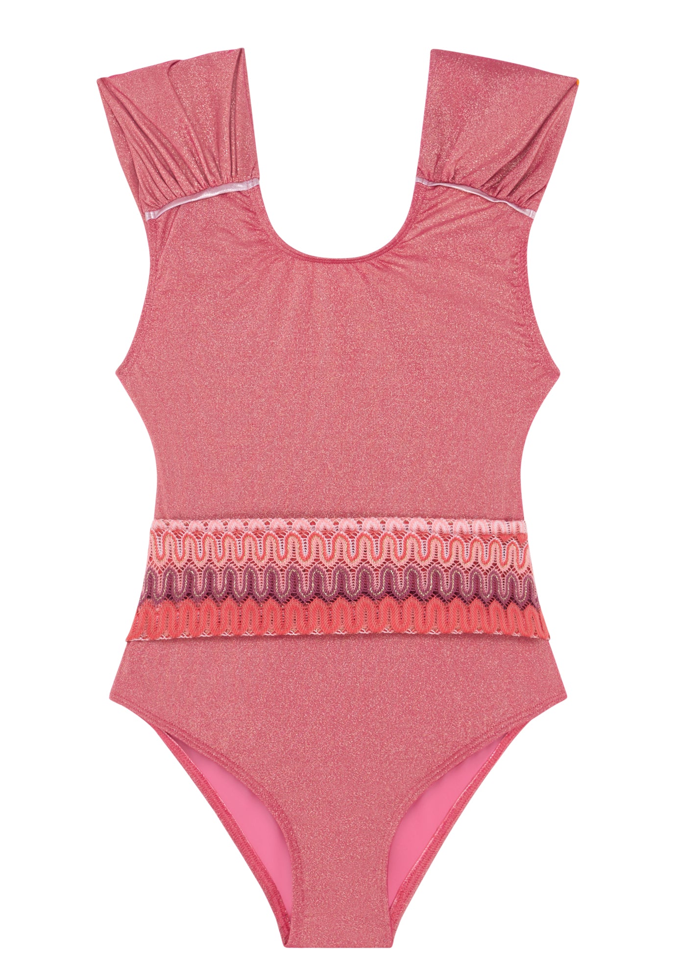 Girls' one-piece swimsuit, pink /gold | DOLCE VITA 1P
