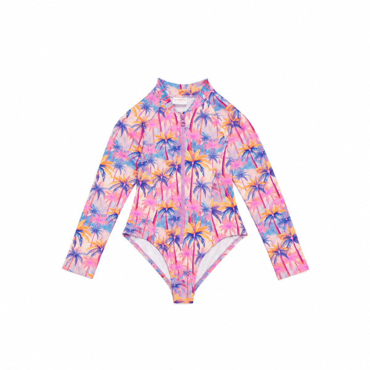 Maillot de bain manche longue, rose/corail/violet | MALIBU COMBI