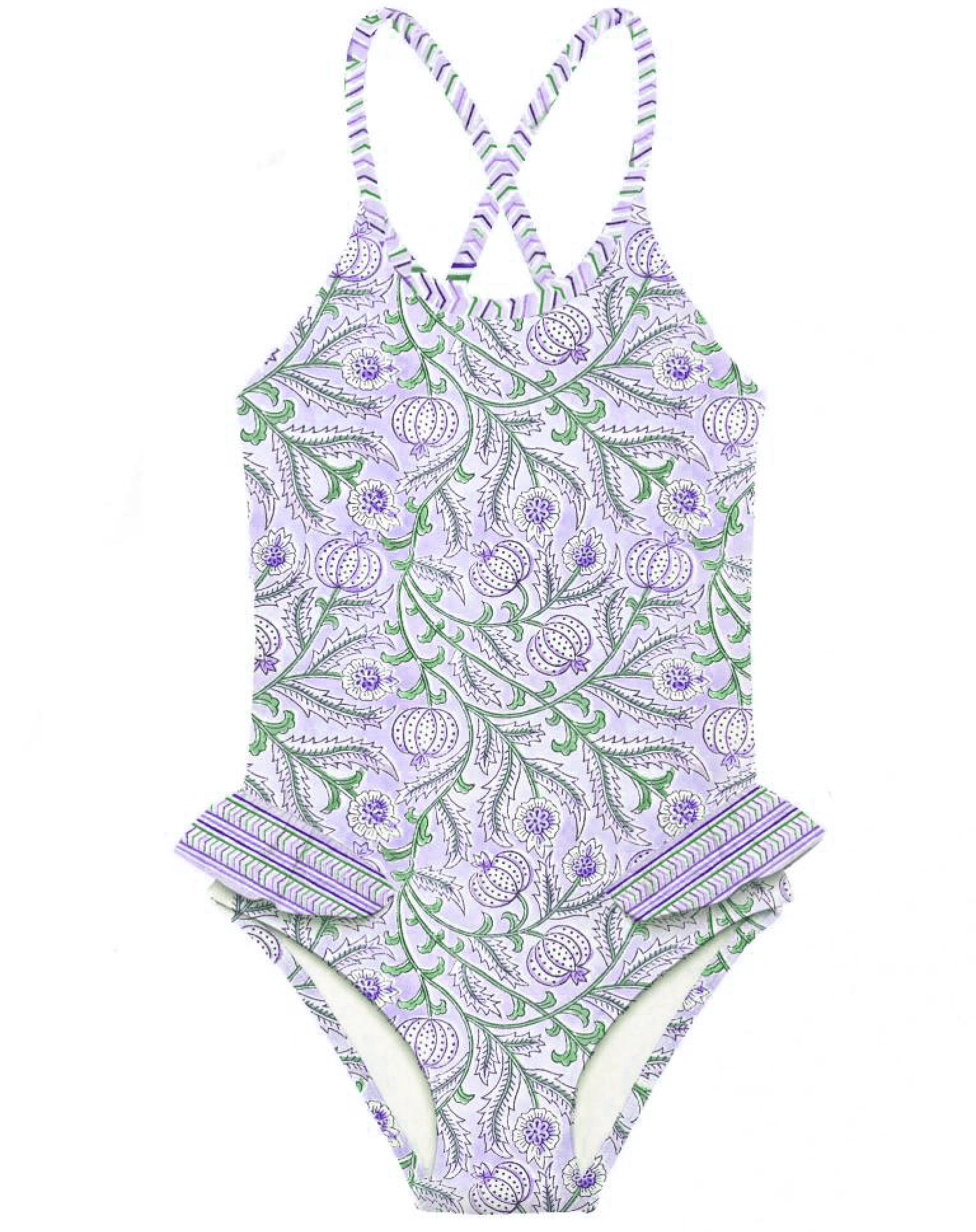 Girls' one-piece swimsuit, blue | POPPY 1P