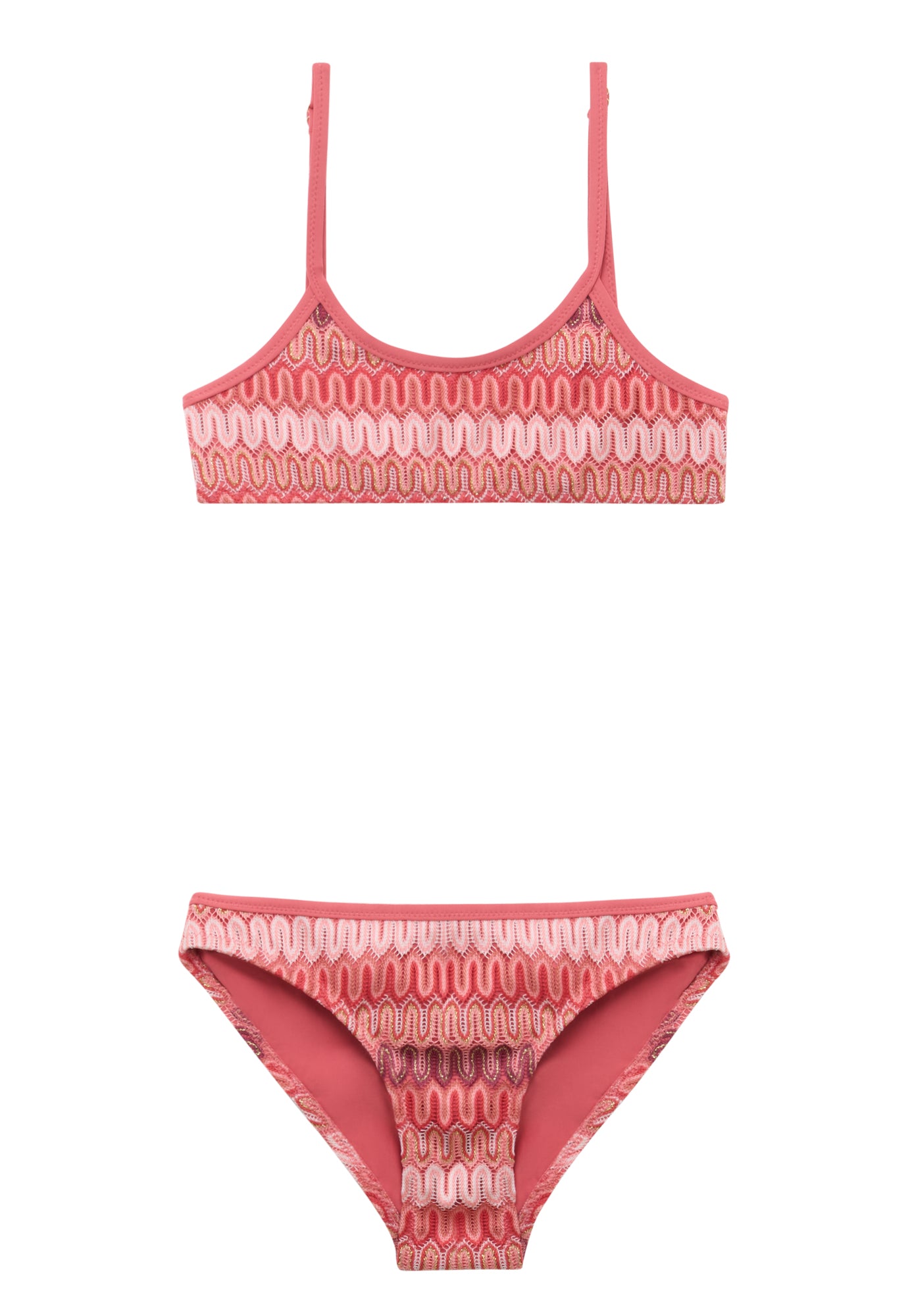 Maillot de bain deux pièces fille corail  | SUNSET 2P
