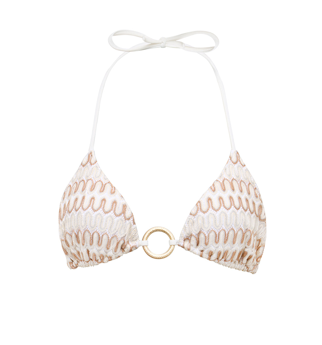 Women's White Crochet Bikini Top | SUNSET 2P