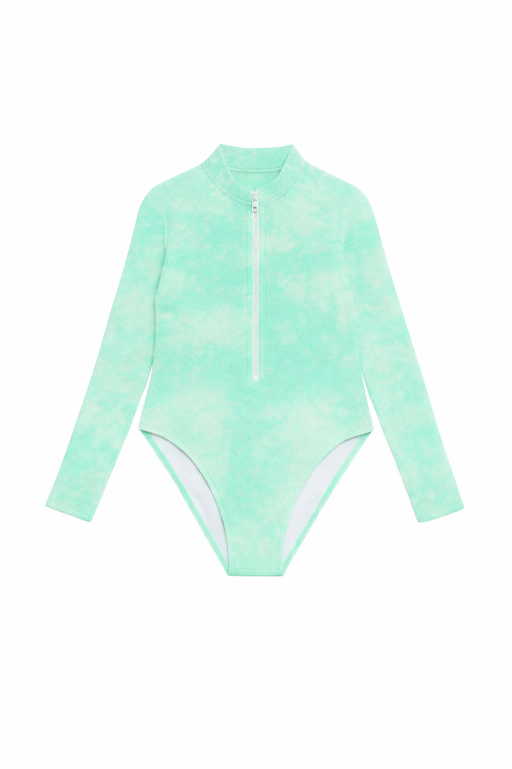 Girls' long-sleeved anti-UV swimsuit, blue tie dye | COMBI TAHAA