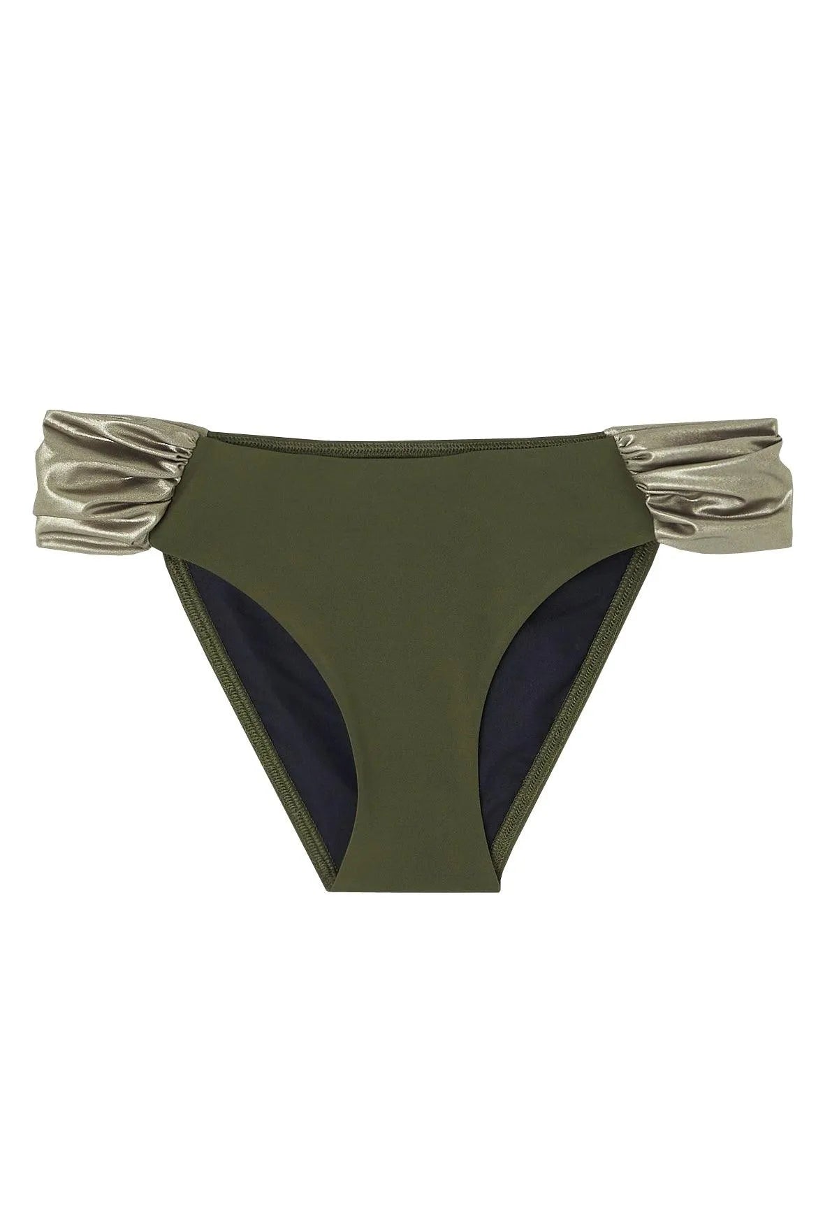 Bas de bikini femme bicolore kaki | CALVI 2P - Lison Paris