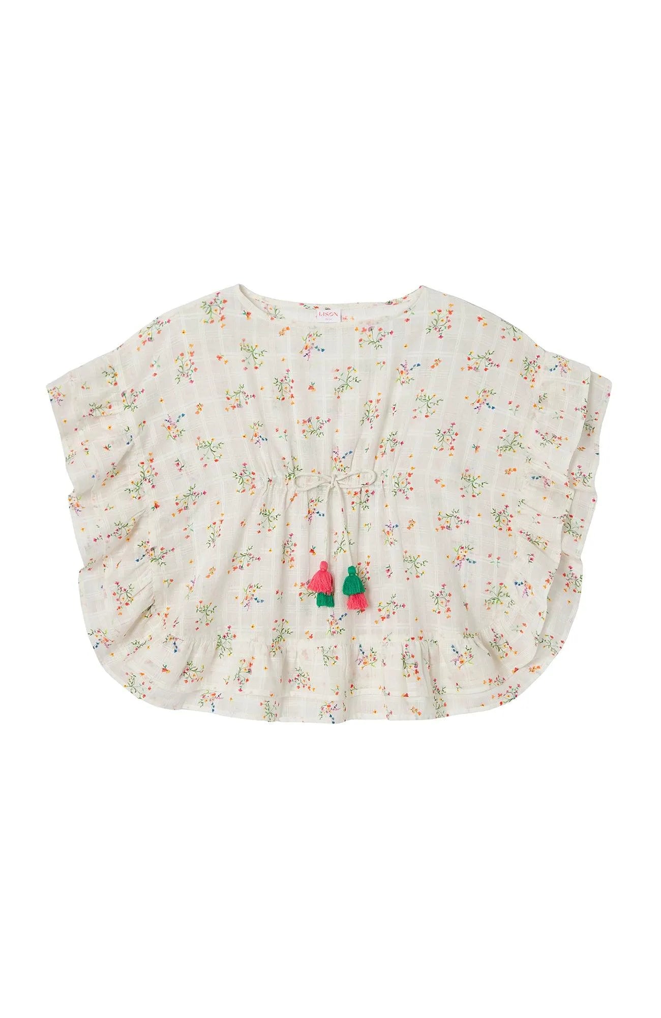 Caftan fille coton, imprimé fleuri| GIVERNY - Lison Paris