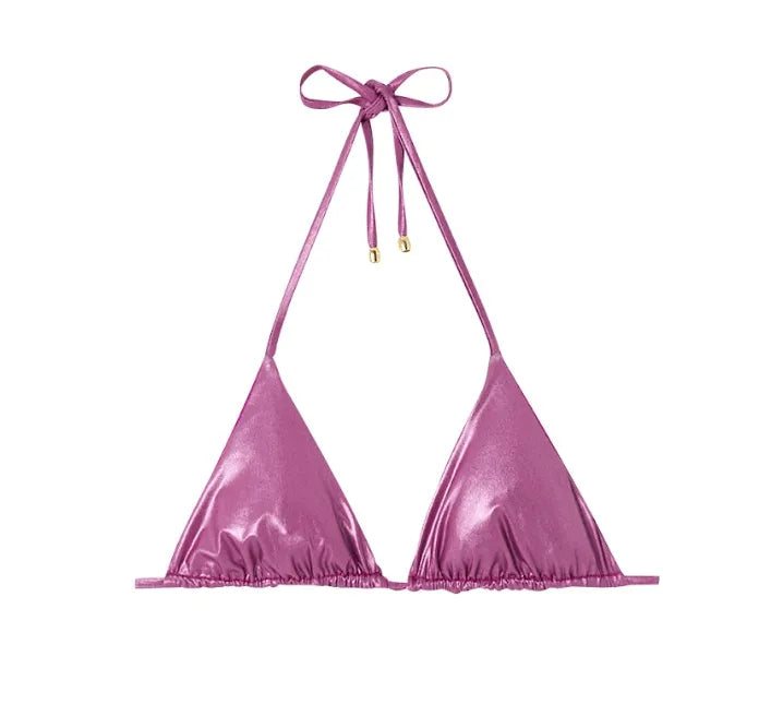 Haut de bikini triangle réversible rose | SAHARA 2P - Lison Paris