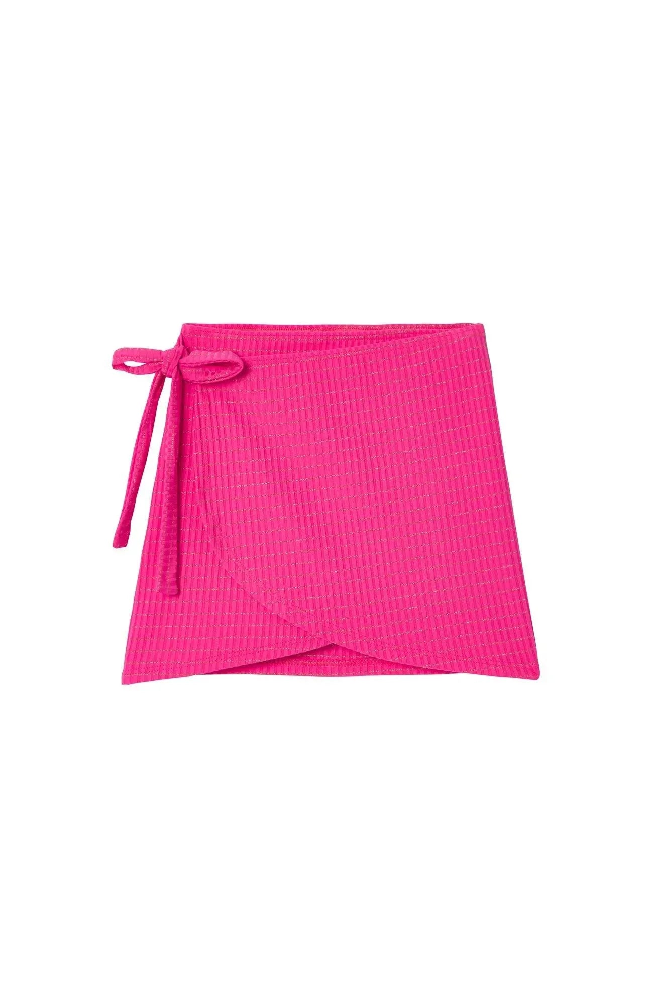 Jupe nouée, rose lurex | JUPE CALYPSO - Lison Paris