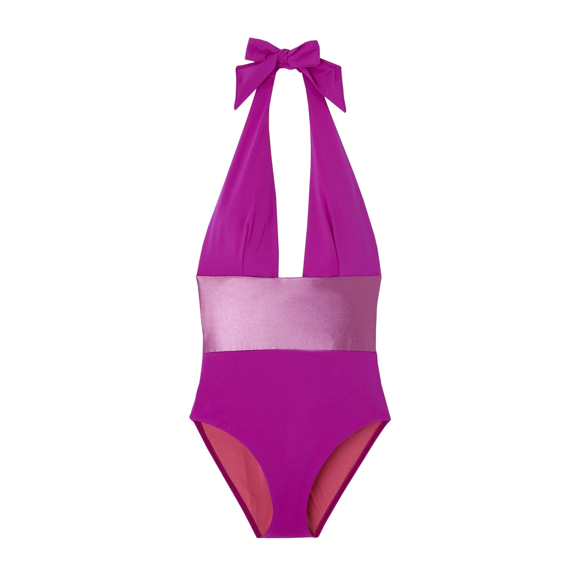 Maillot 1 pièce femme bicolore glycine | CALVI 1P - Lison Paris