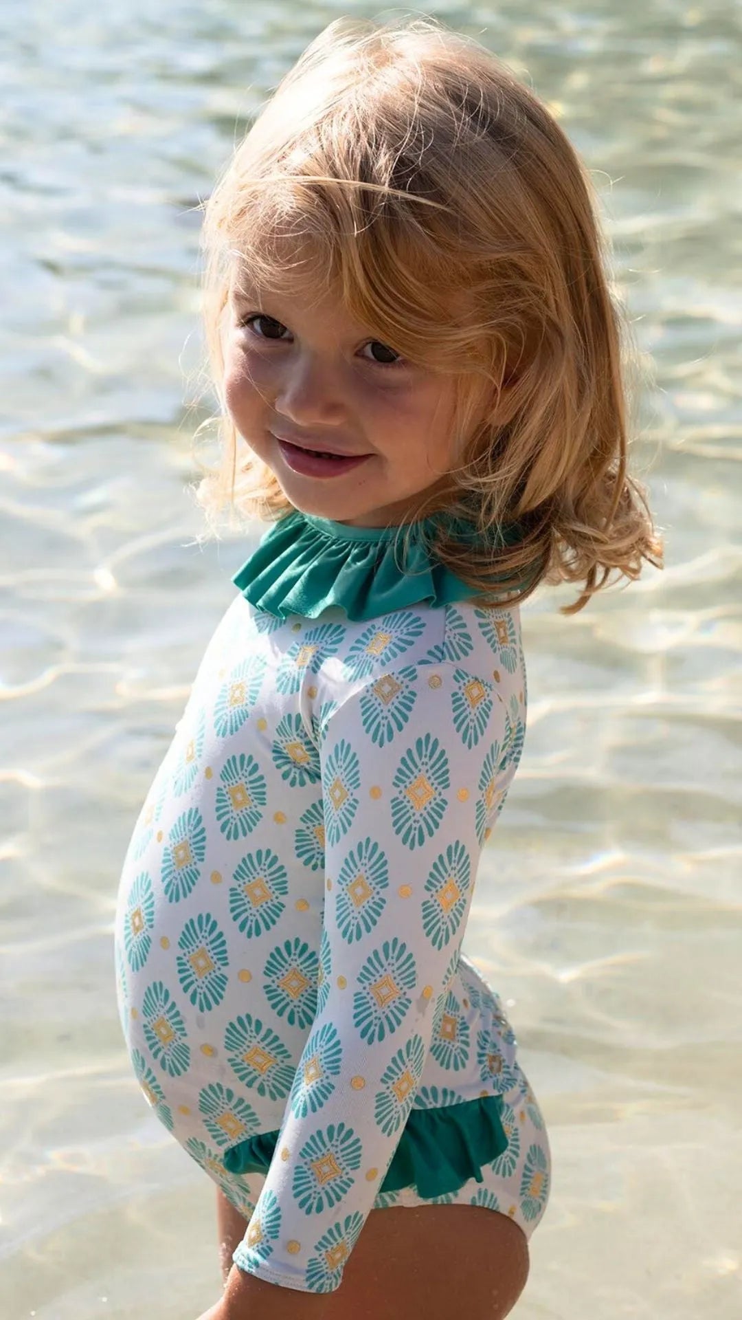Maillot bébé fille Anti-UV, manches longues | PONDICHERY BABY - Lison Paris