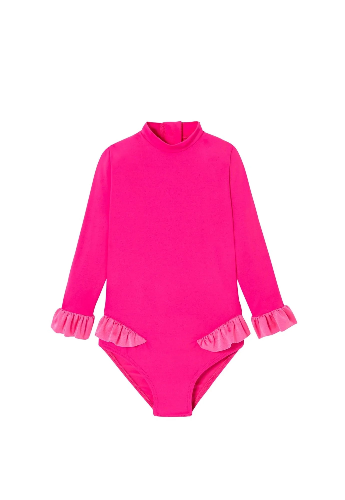 Maillot bébé fille Anti-UV, manches longues rose bonbon| BORA BORA BEBE - Lison Paris