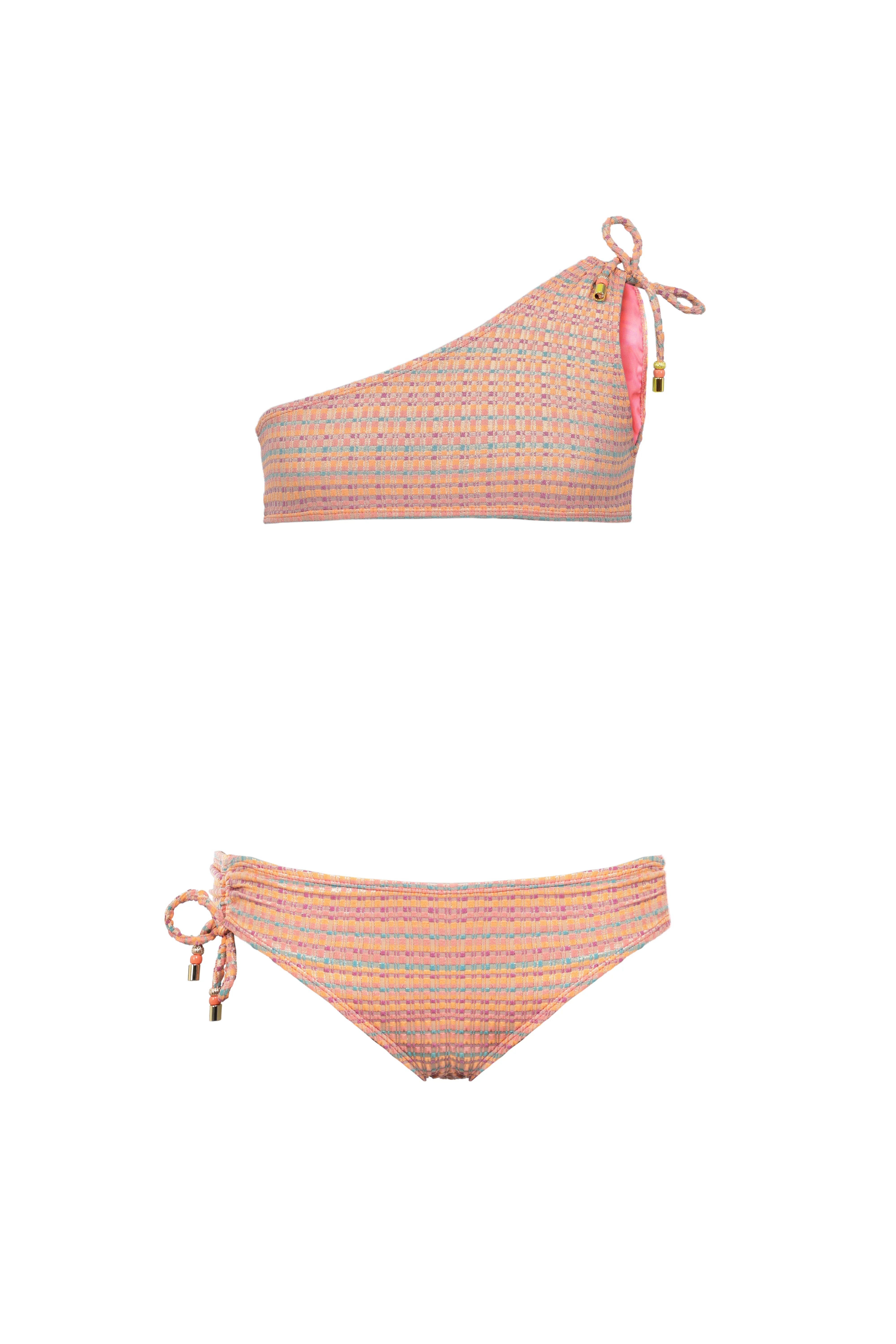 Maillot de bain deux pièces brassière, corail | COCO 2P - Lison Paris