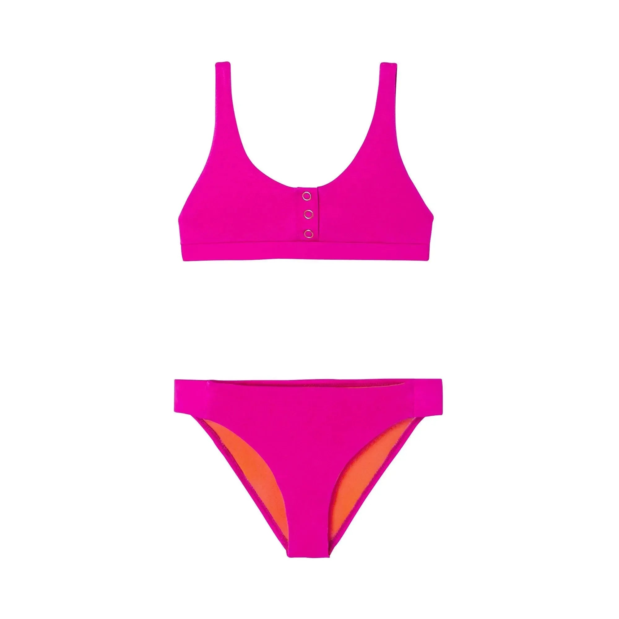 Maillot de bain deux pièces fille anti-uv, fuchsia | ACAPULCO - Lison Paris