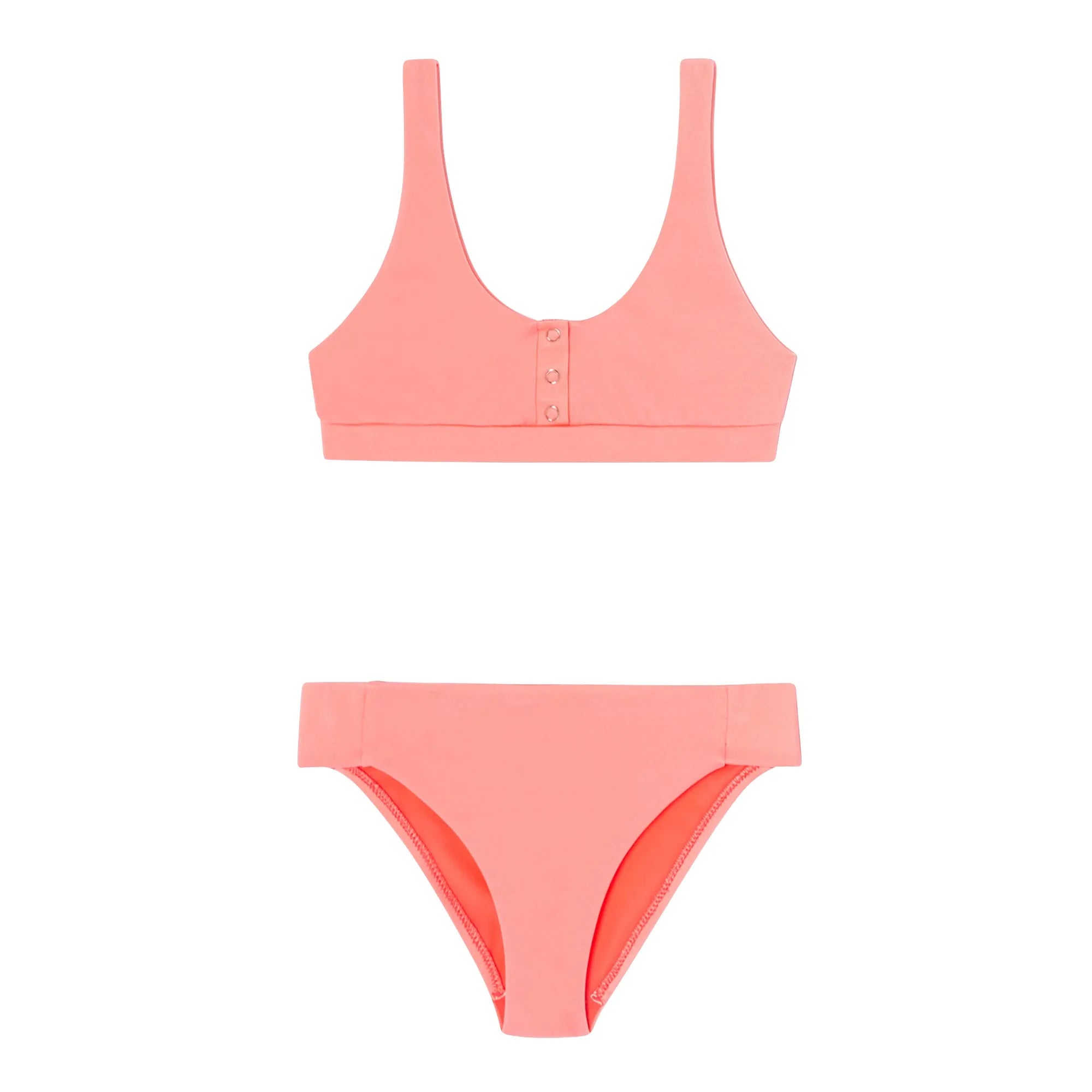 Maillot de bain deux pièces fille anti-uv rose fluo | ACAPULCO - Lison Paris