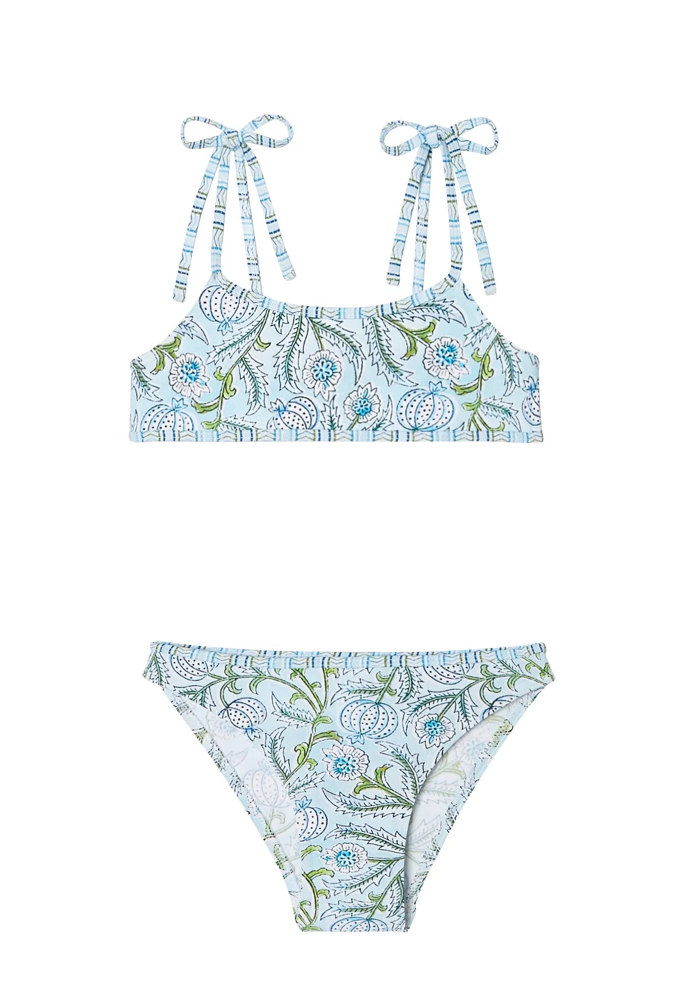 Maillot de bain deux pièces fille, bleu | POPPY 2P - Lison Paris