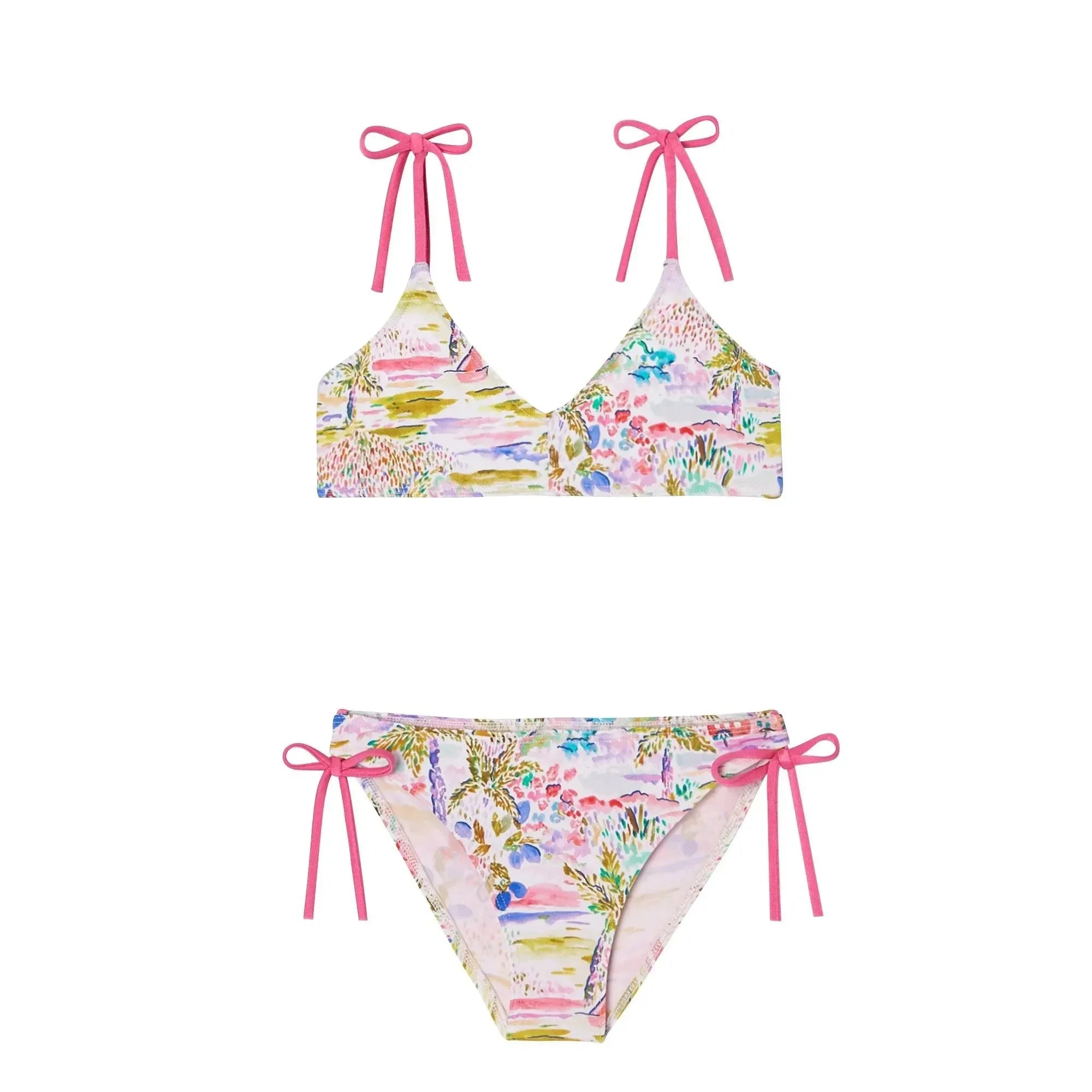 Maillot de bain deux pièces fille, rose| GIGI 2P - Lison Paris