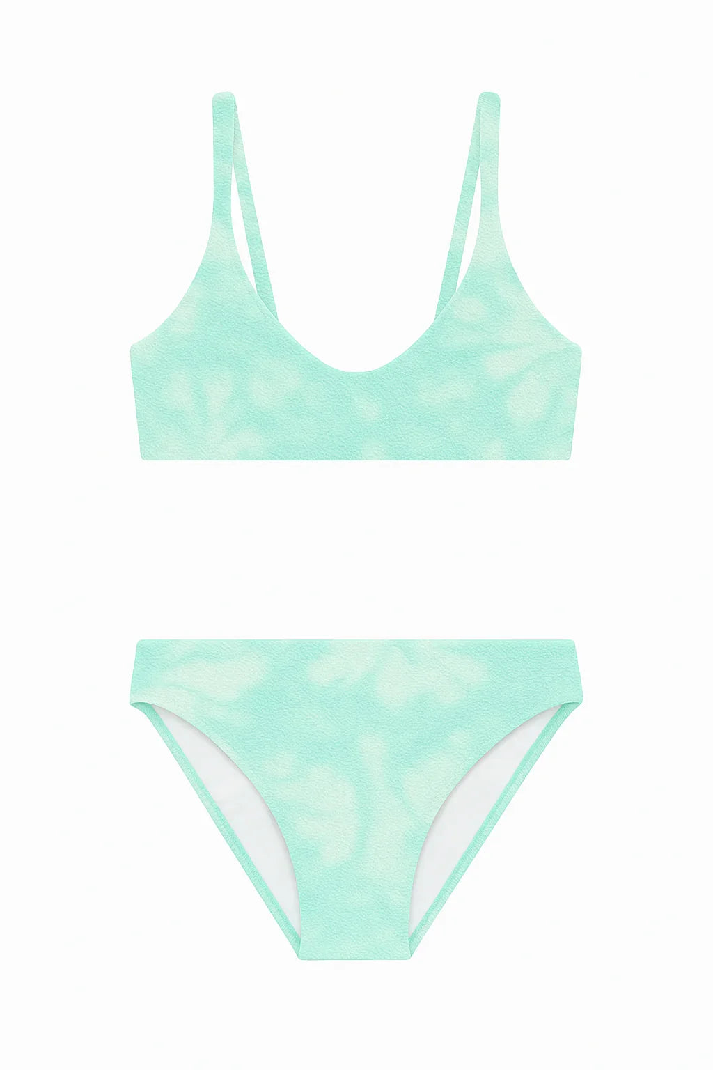 Maillot de bain deux pièces fille, tie dye aqua | TAHAA 2P - Lison Paris