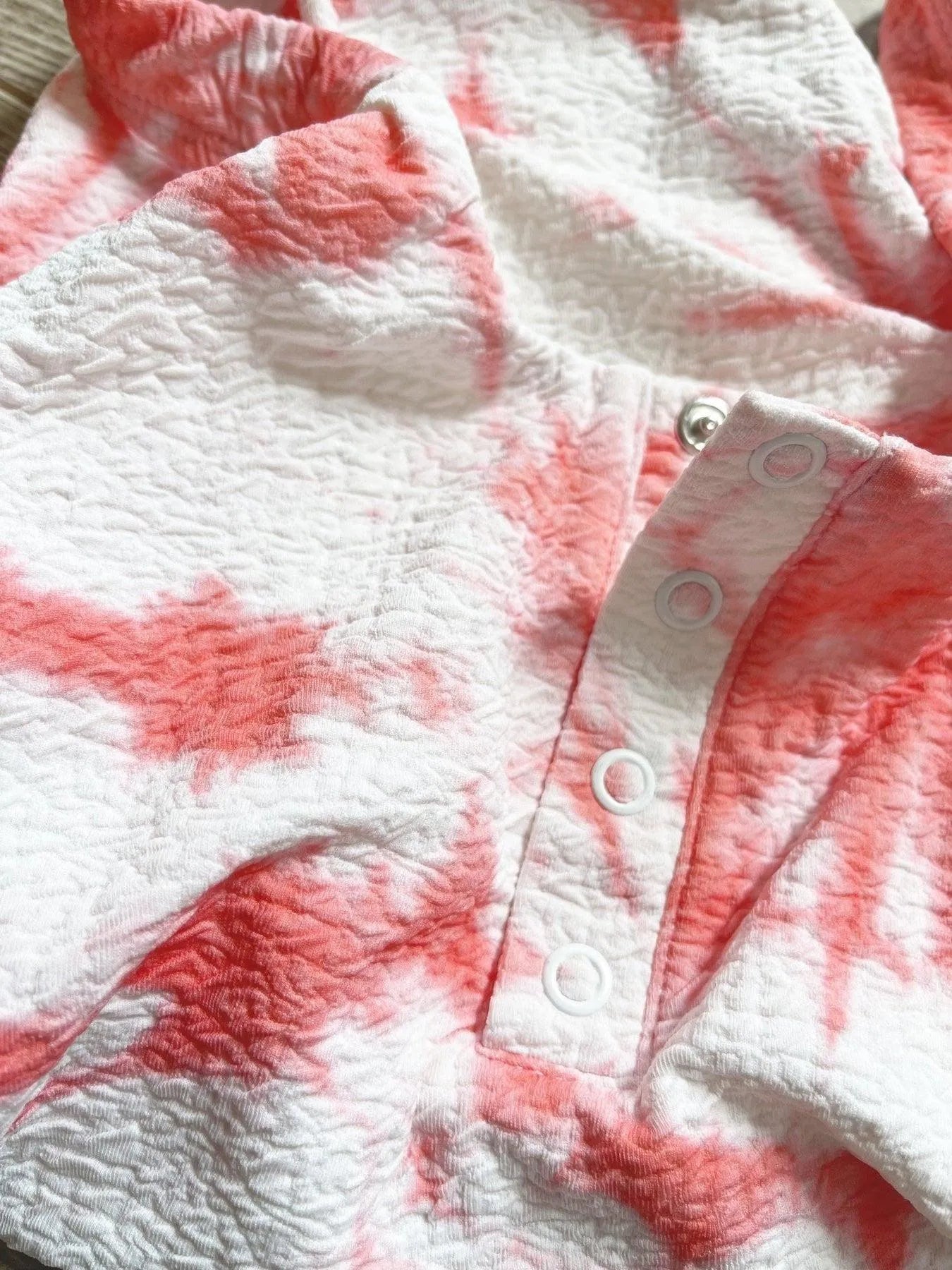 Maillot de bain deux pièces fille, tie dye corail | TAHAA 2P - Lison Paris