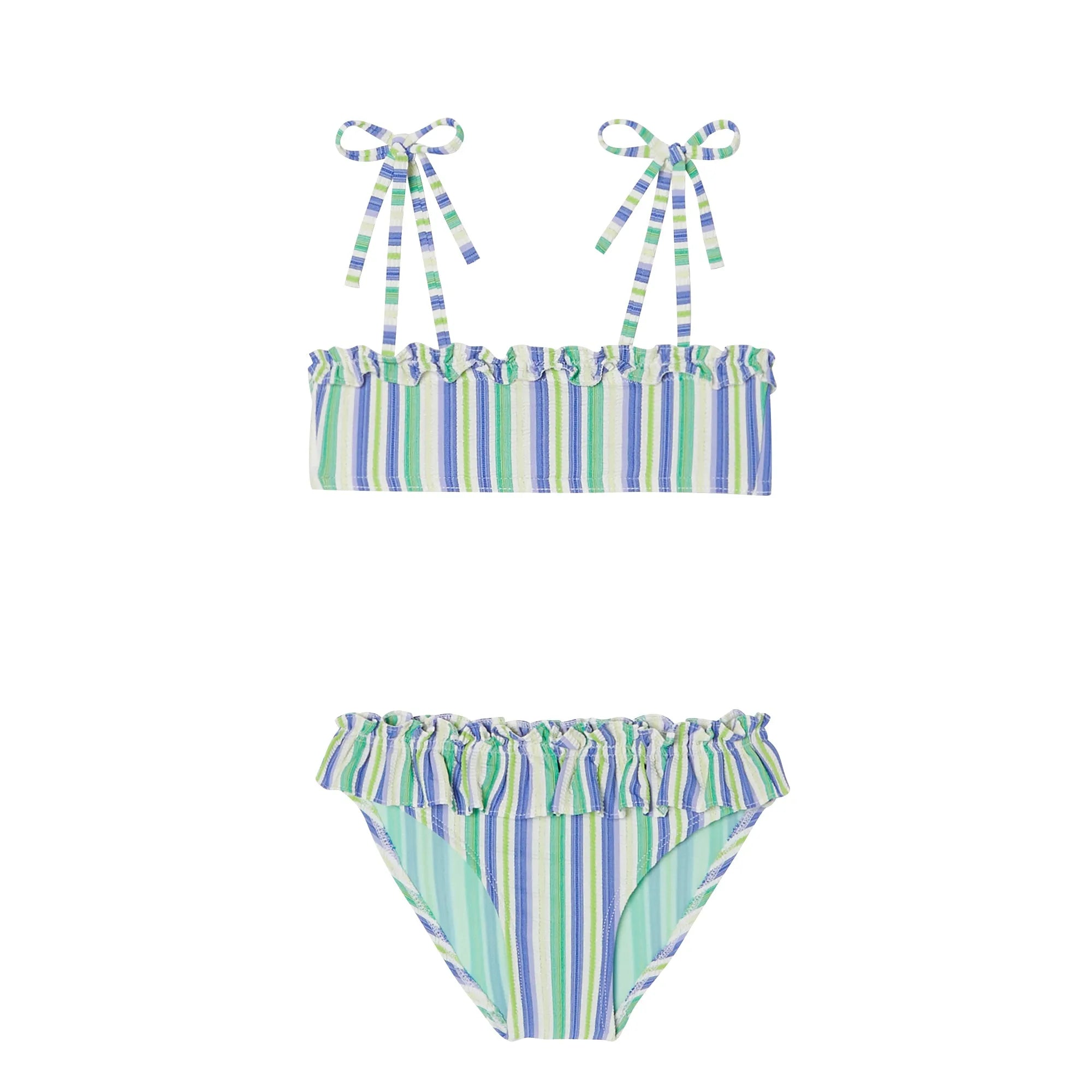 Maillot de bain deux pièces filles, rose/vert | ISCHIA 2P - Lison Paris