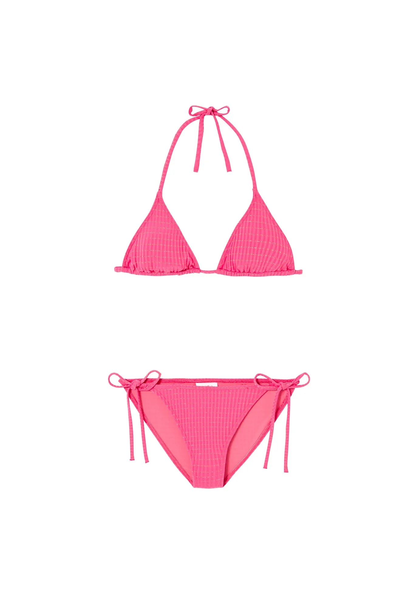 Maillot de bain deux pièces triangle filles, rose/or | CALYPSO 2P TRIANGLE - Lison Paris