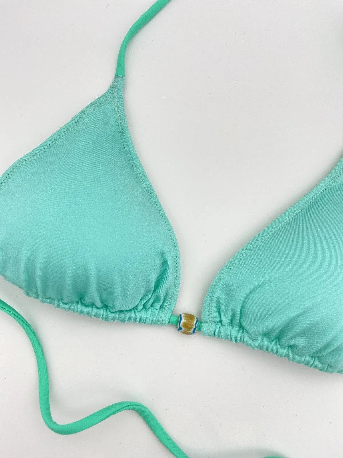 Maillot de bain deux pièces triangle filles, vert aqua | BERMUDES 2P - Lison Paris
