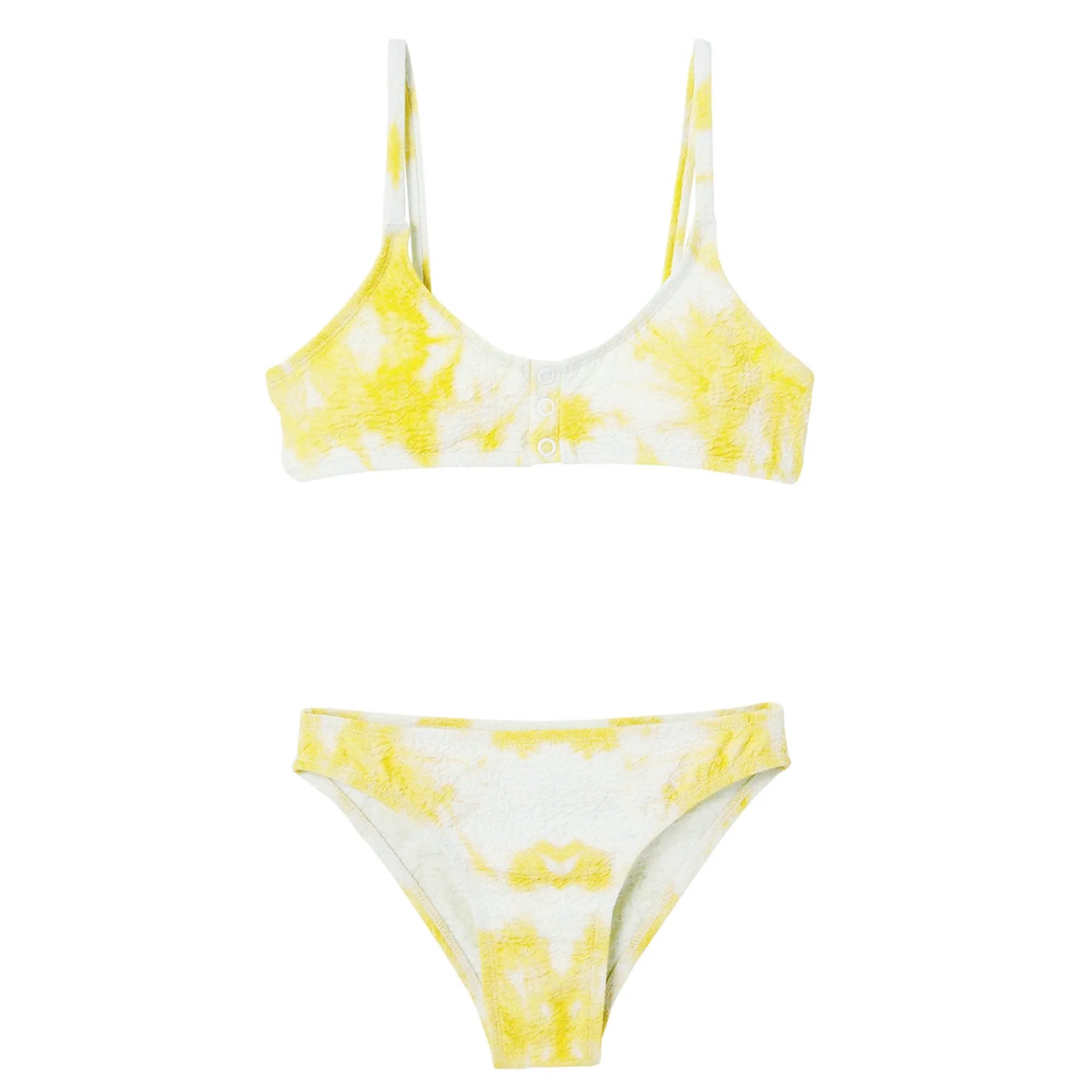 Maillot de bain fille deux pièces, tie dye jaune | TAHAA 2P - Lison Paris