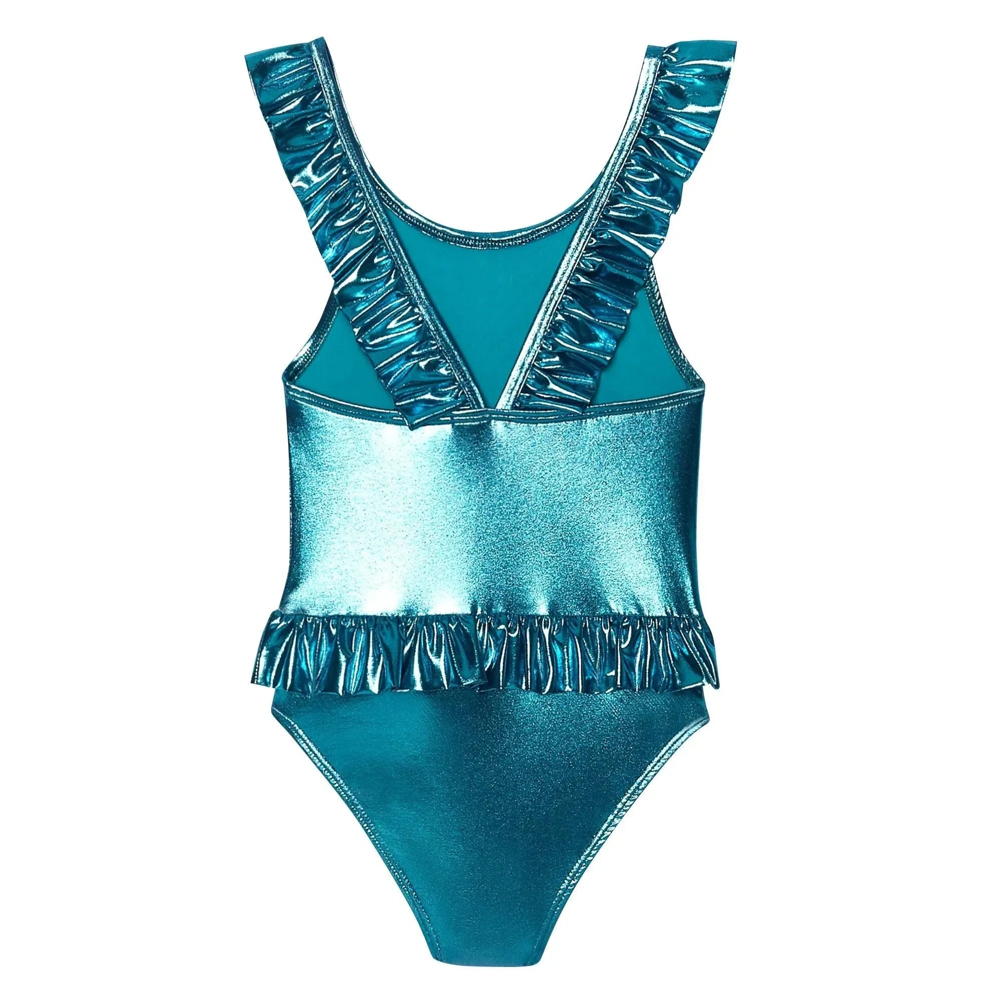 Maillot de bain fille, émeraude iridescent | VENUS - Lison Paris