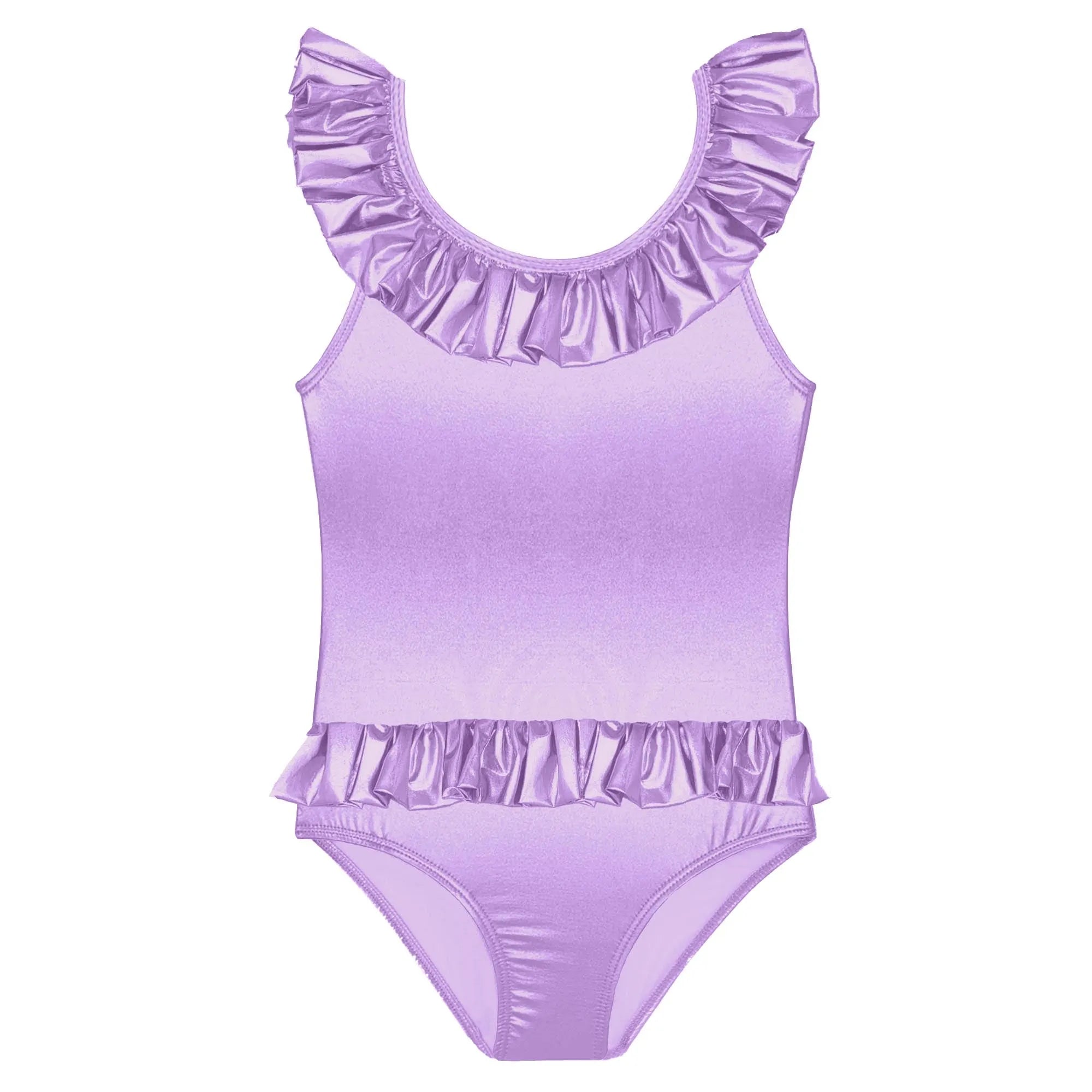 Maillot de bain fille, lilas iridescent | VENUS - Lison Paris