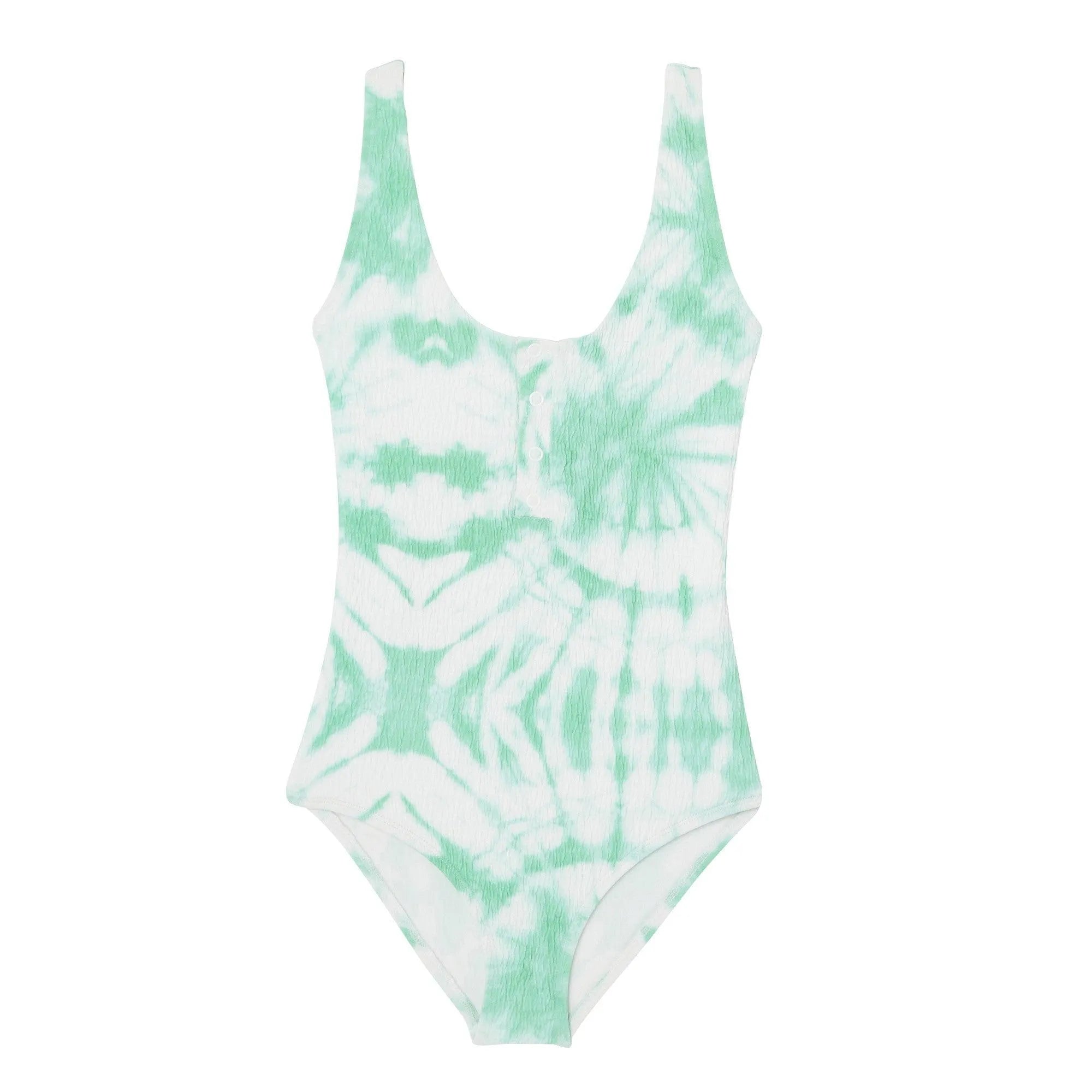 Maillot de bain une pièce anti UV fille, tie dye menthe | TAHAA 1P - Lison Paris