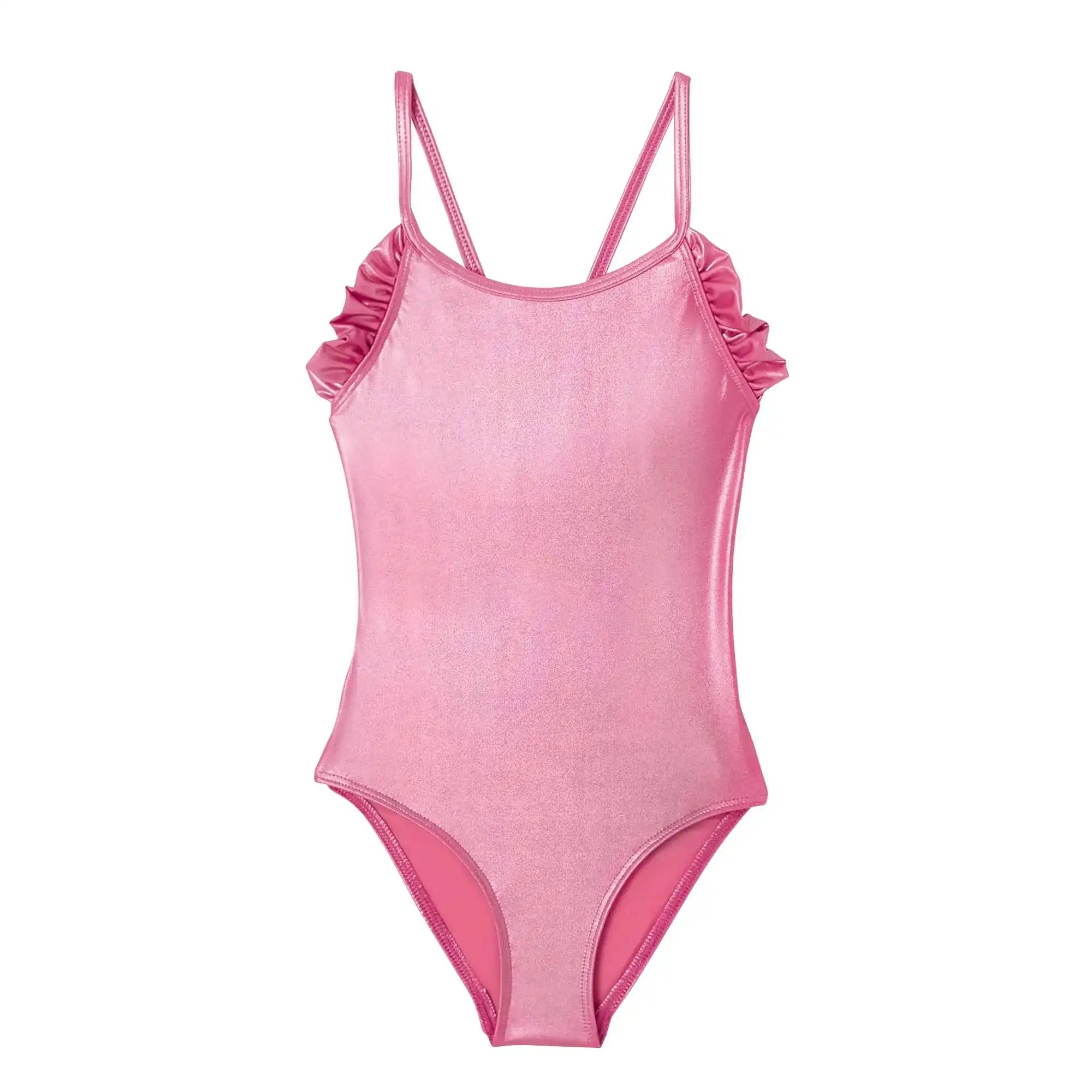 Maillot de bain une pièce fille irisé rose | SORBET 1P - Lison Paris