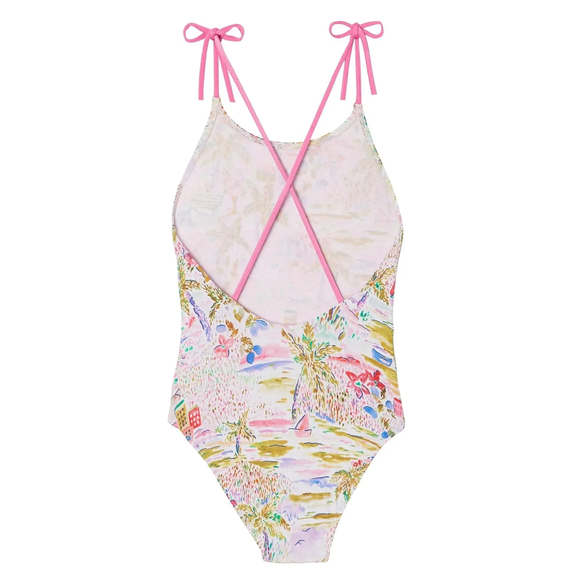 Maillot de bain une pièce fille, rose | GIGI 1P - Lison Paris