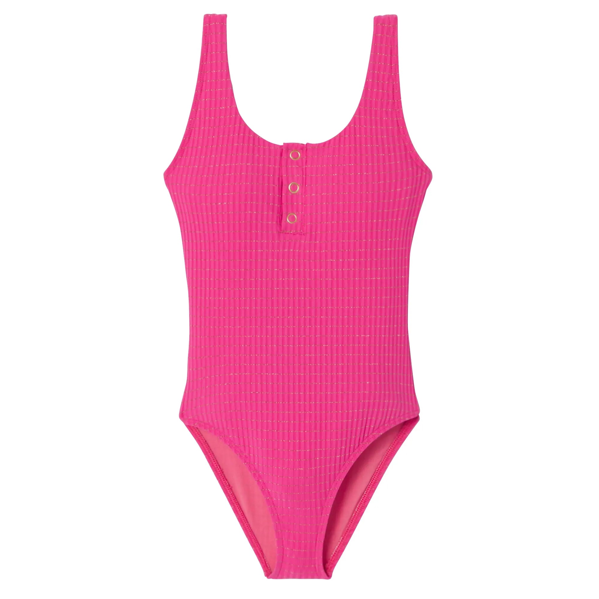 Maillot de bain une pièce fille, rose/or | CALYPSO 1P - Lison Paris