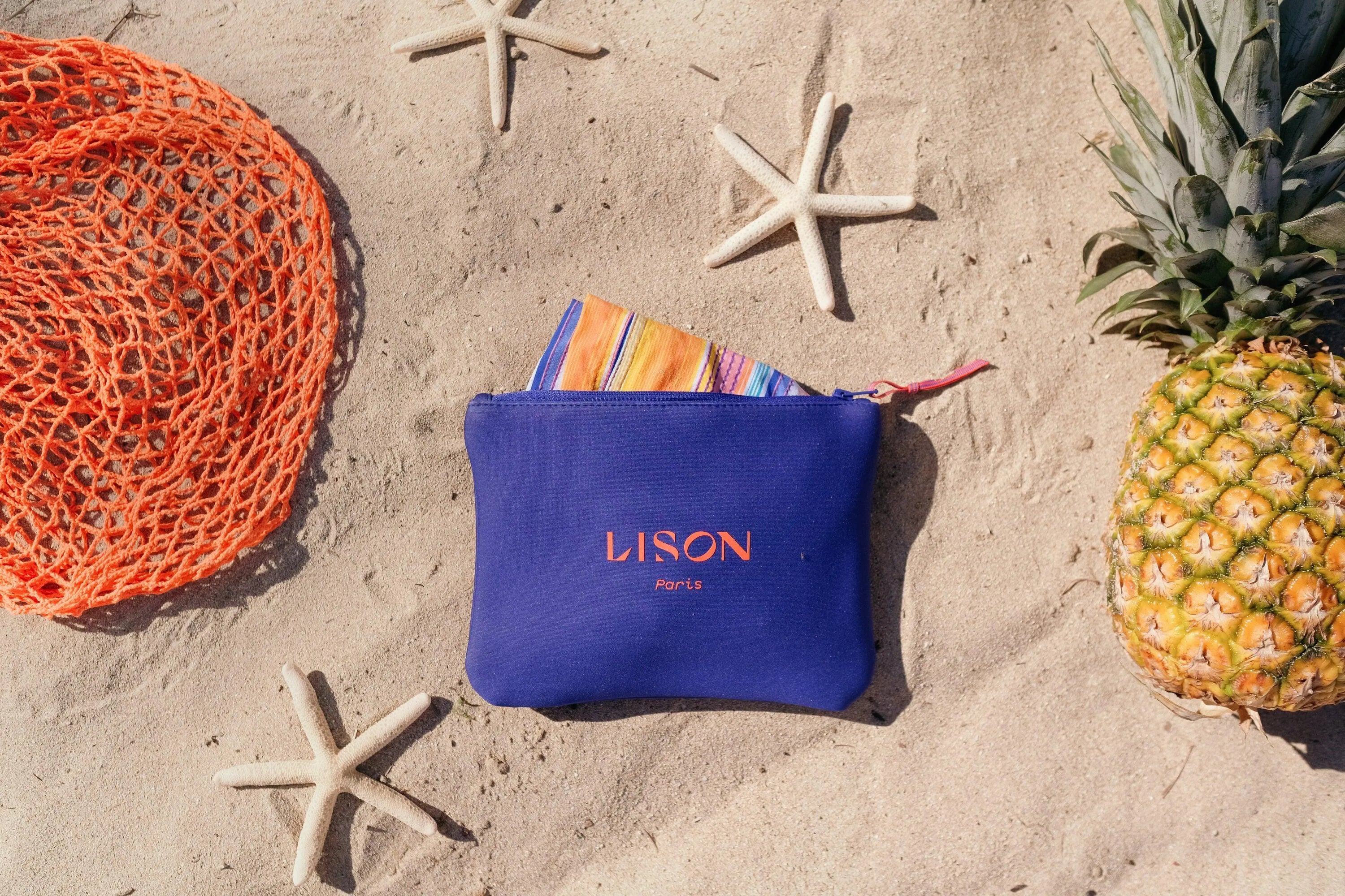 Pochette néoprène, bleu | Pochette Lison Paris - Lison Paris