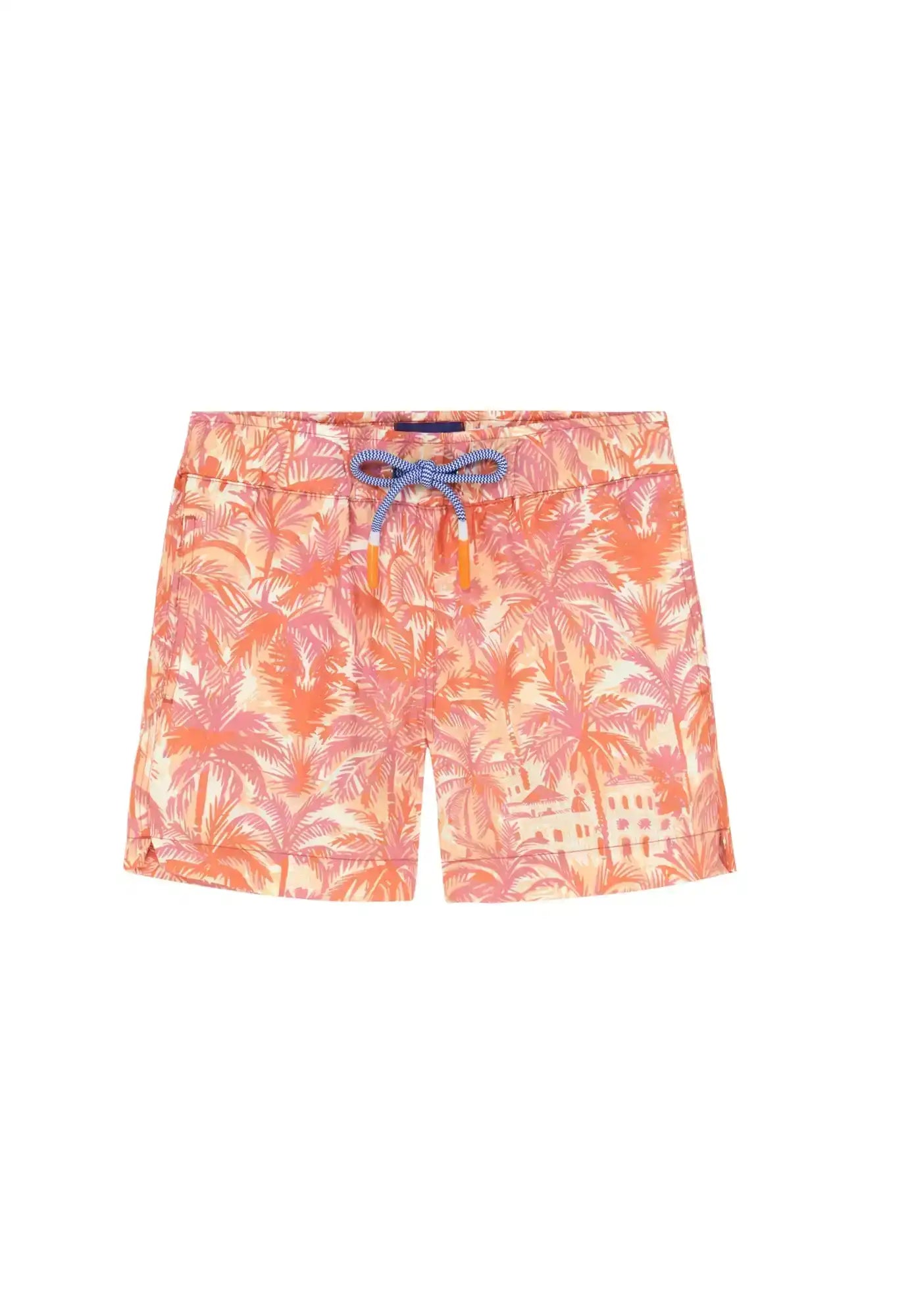 Short de bain garçon, imprimé orange | JUNGLE