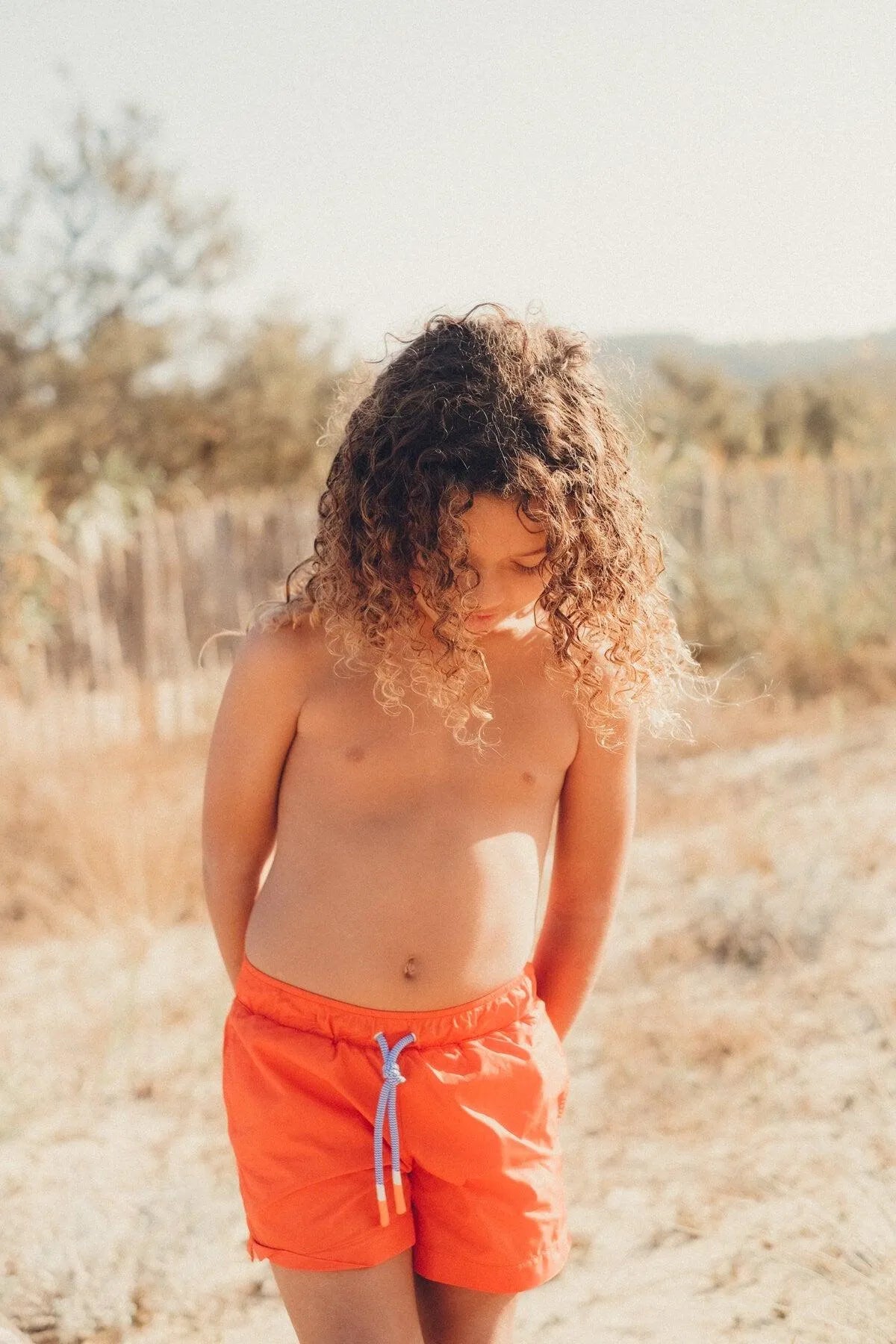 Short de bain garçon, orange | CAPRI - Lison Paris