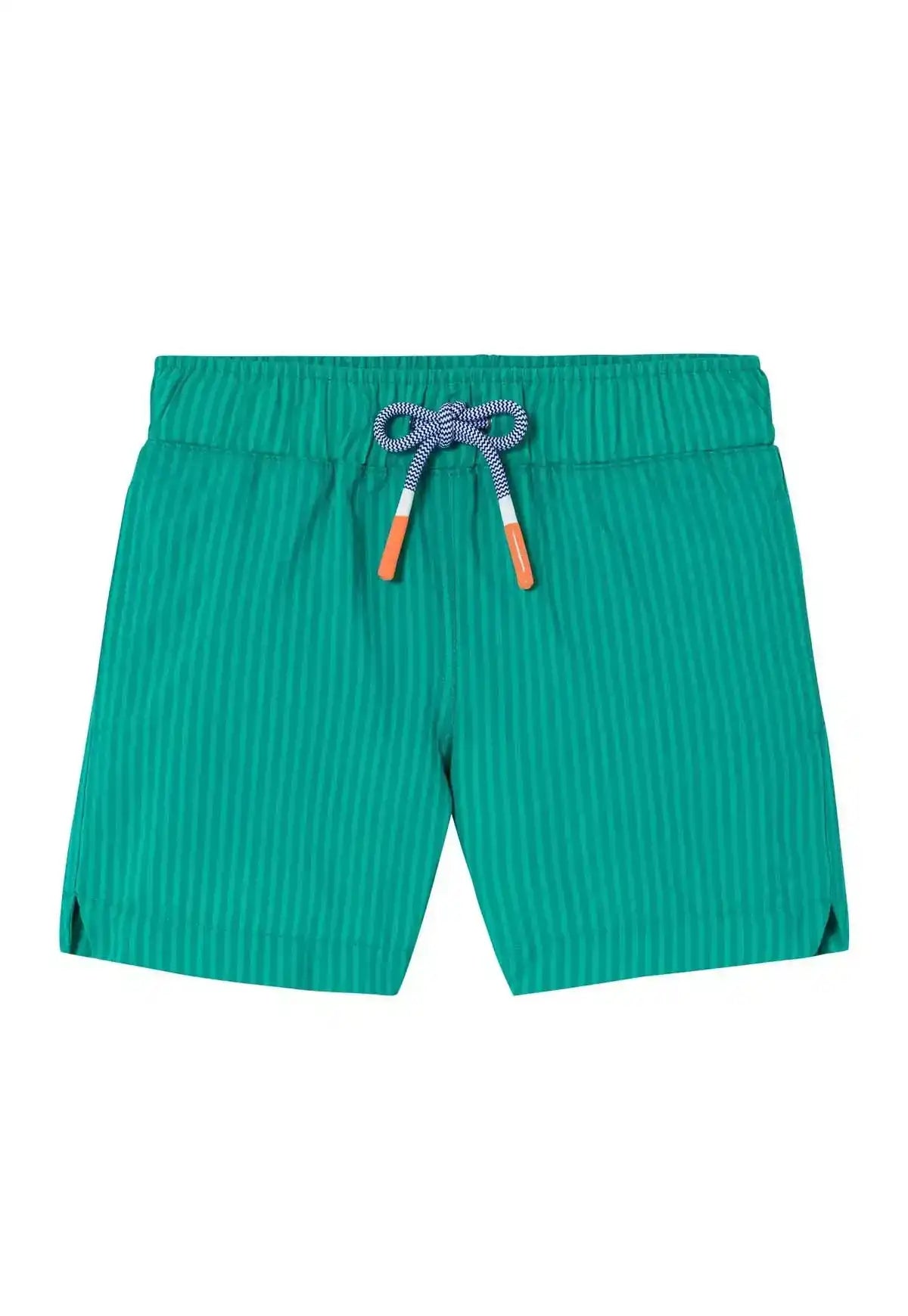 Rayures Vert Bleu Tendance Short De Bain Garçon Aiseyi - Taille Élastique Avec Cordon, Doublé - Résistant Chlore Et UV - Rayures Vert/Bleu Sèche Rapide Ne Décolore Pas