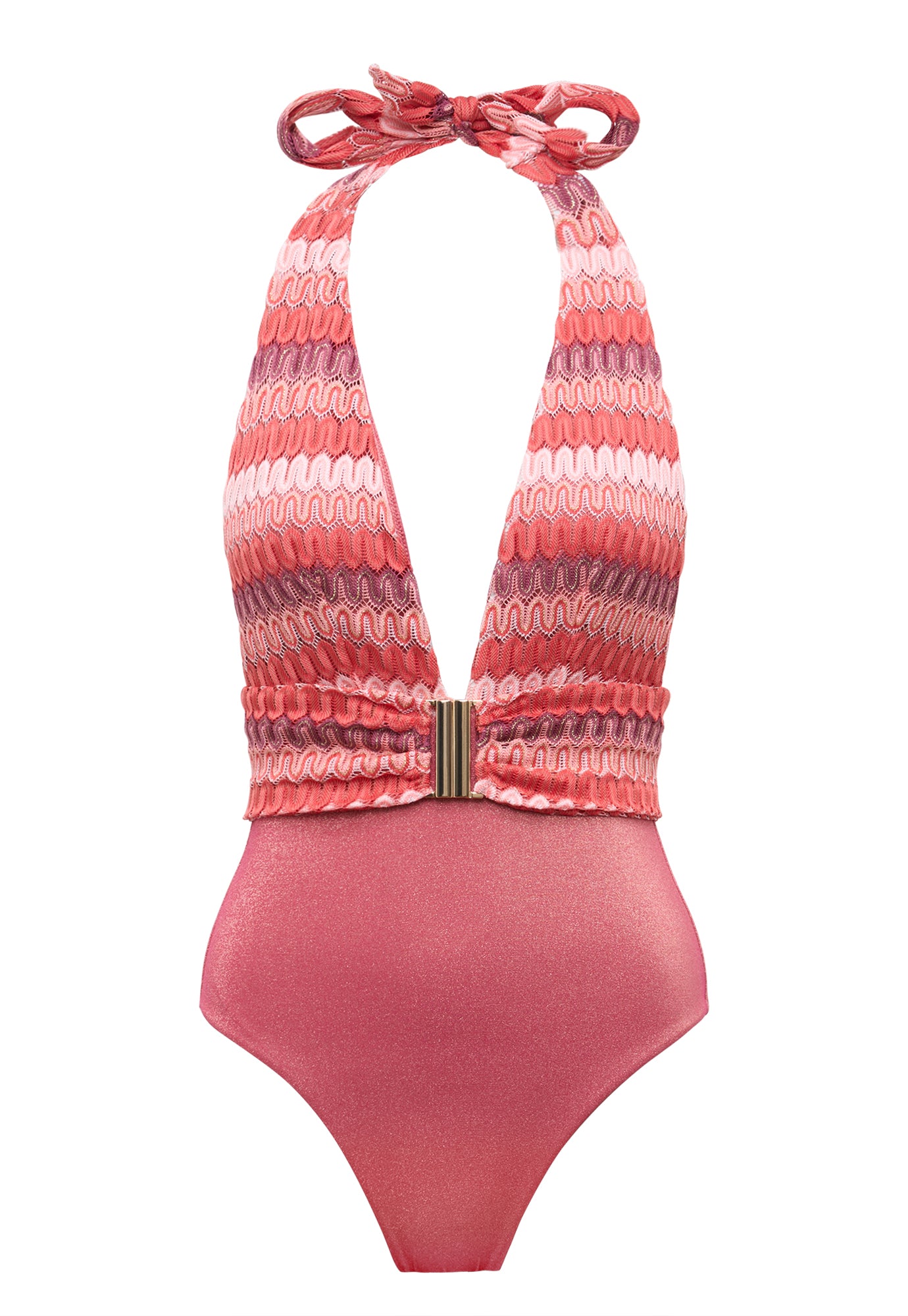 Women's one-piece swimsuit, coral crochet | SUNSET 1P